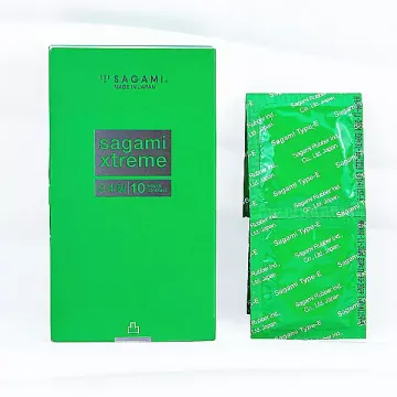 Bao cao su có gai Nhật Bản Sagami Xtreme Green 10 bao