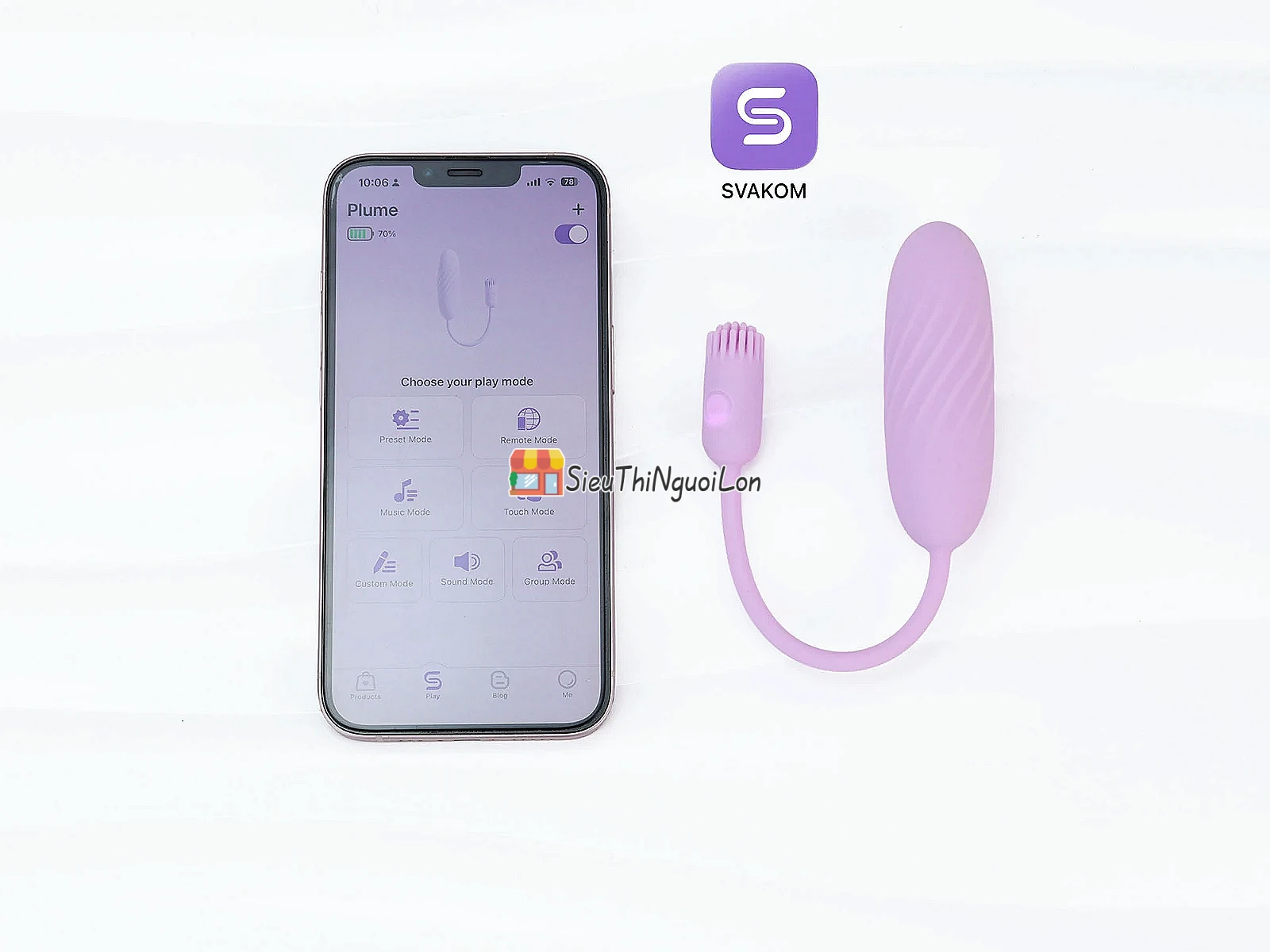 SVAKOM Plume trứng rung đuôi cọ mềm điều khiển qua App