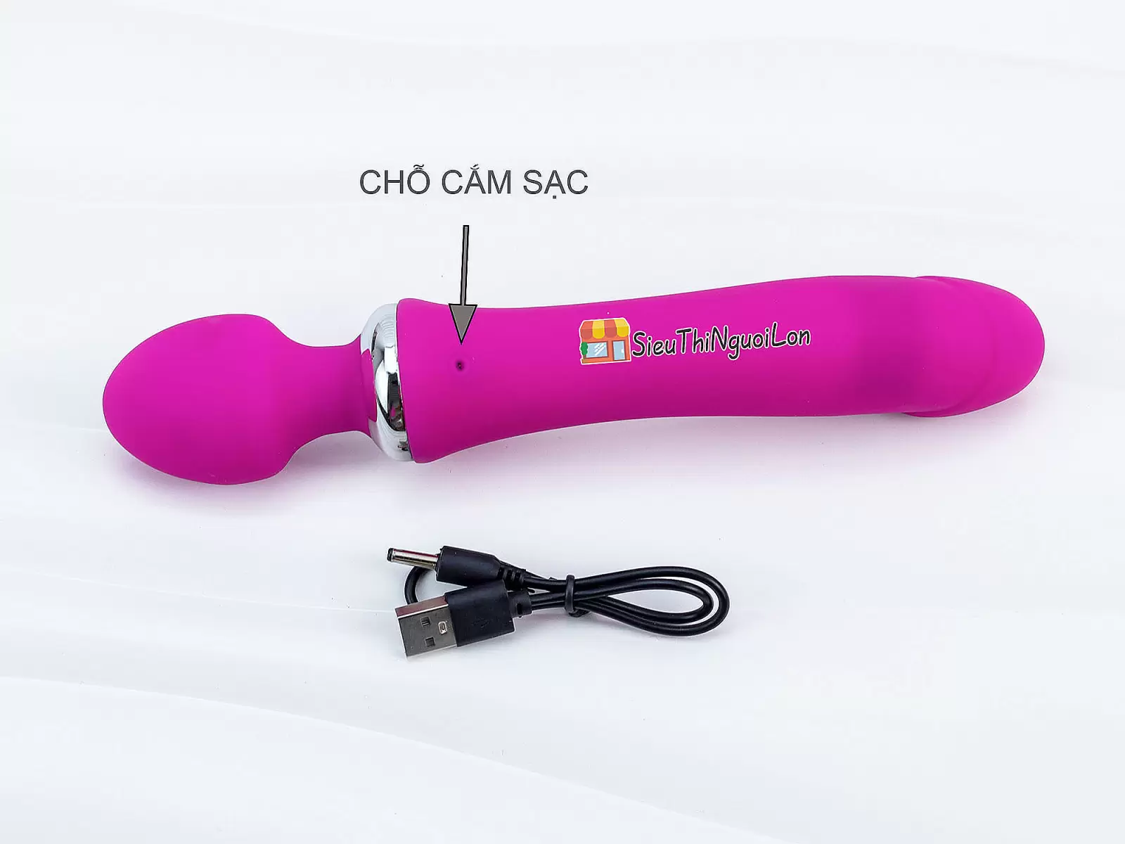 Máy massage điểm G rung 2 đầu Double End ấm nóng pin sạc