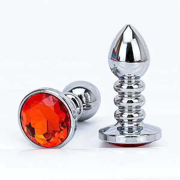 Đồ chơi kích hậu Inox xoắn ốc đuôi pha lê màu cam