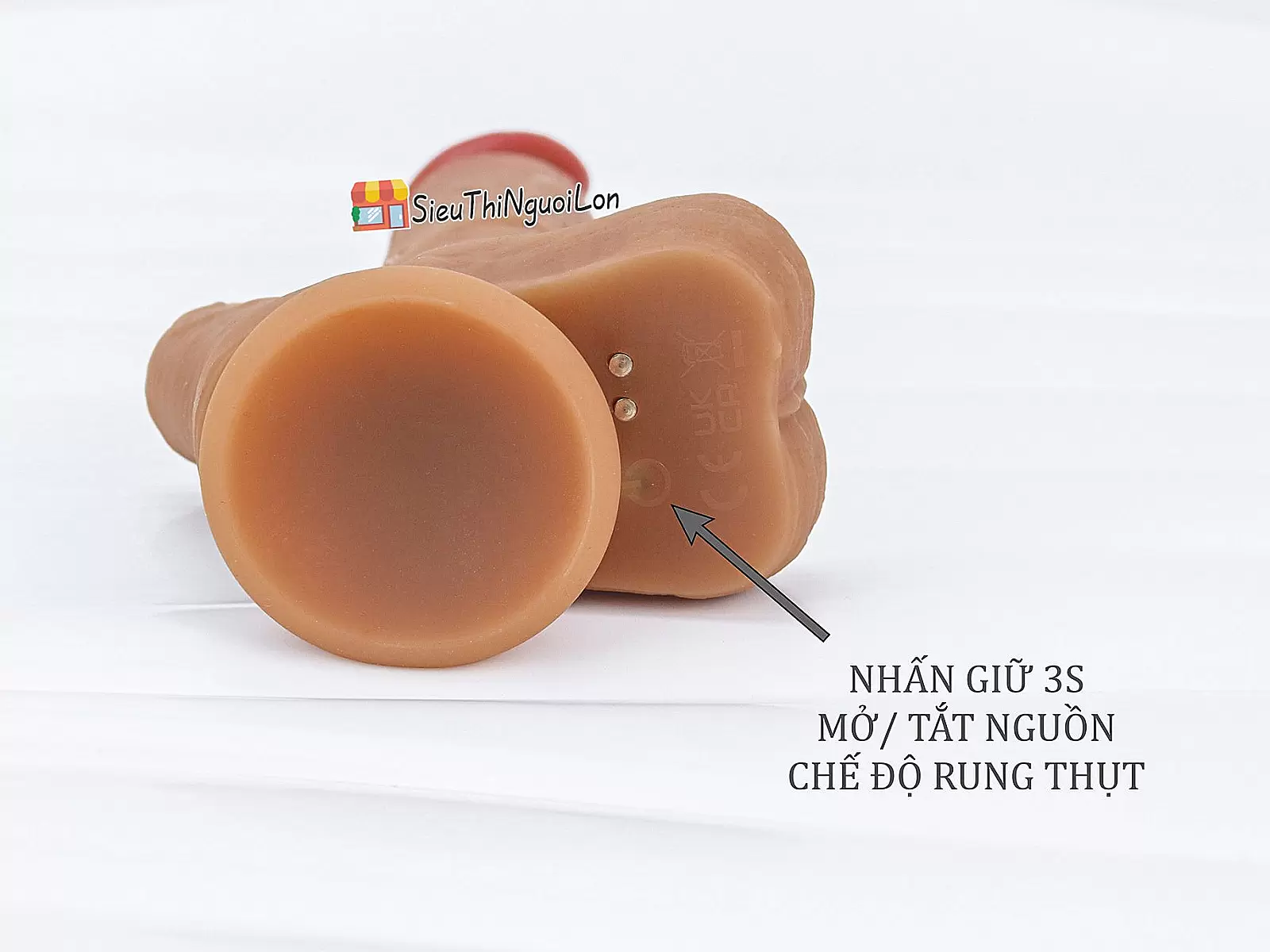 Dương vật giả có đế cùng nhánh phụ rung thụt phát nhiệt điều khiển từ xa