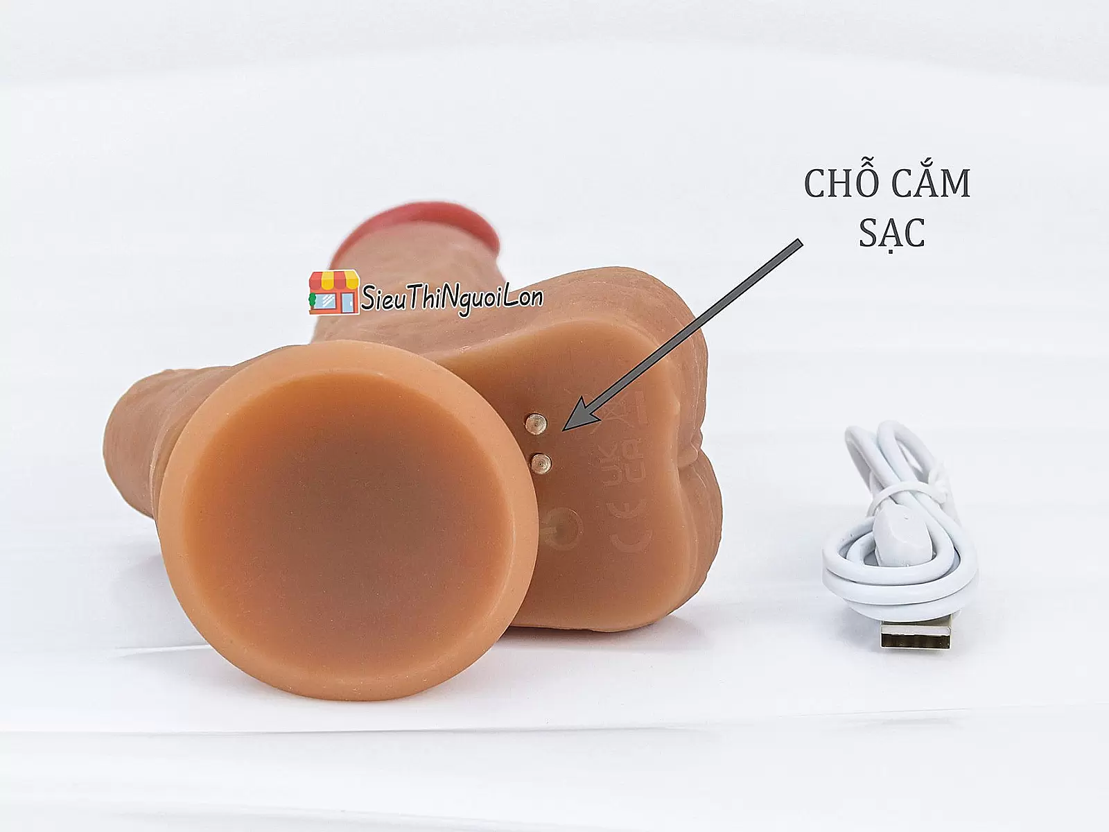 Dương vật giả có đế cùng nhánh phụ rung thụt phát nhiệt điều khiển từ xa