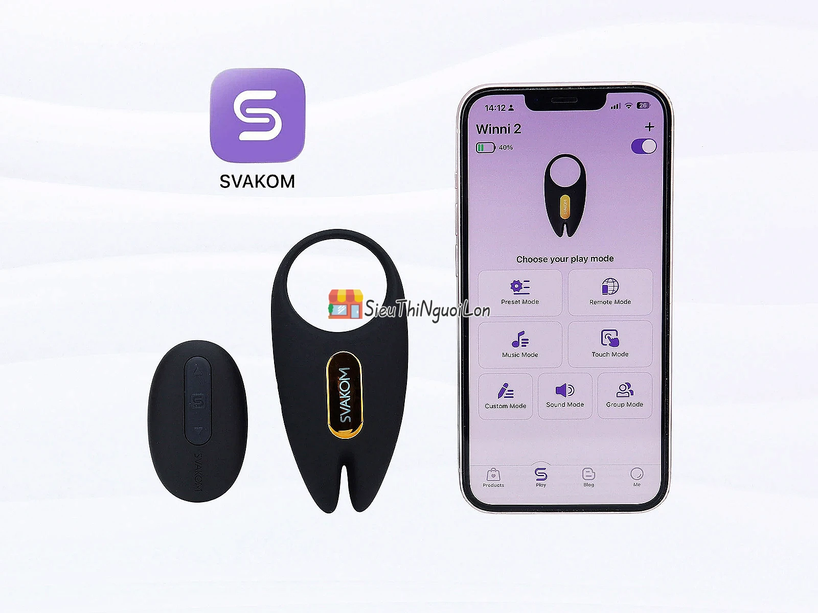 Vòng đeo dương vật Svakom Winni 2 kèm điểu khiển từ xa và qua App