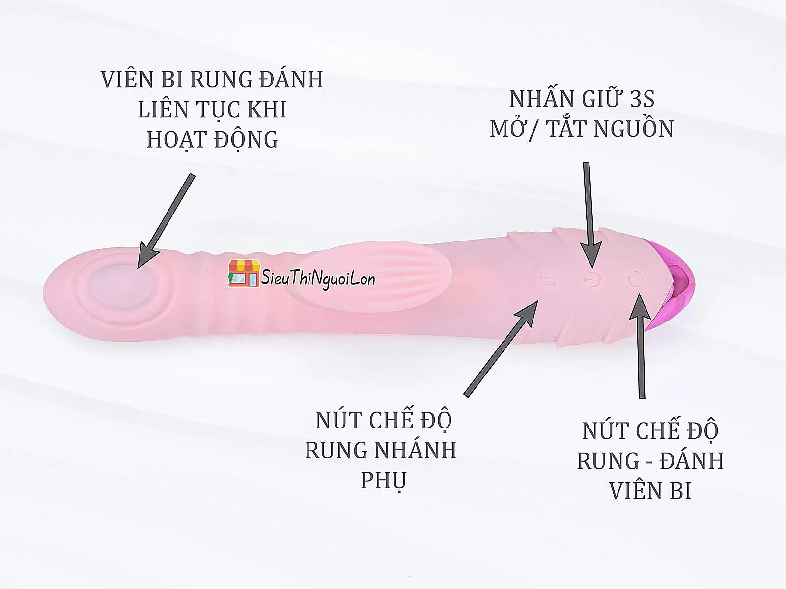 Dương vật giả đa năng Loveable Bird có nhánh rung mạnh mẽ