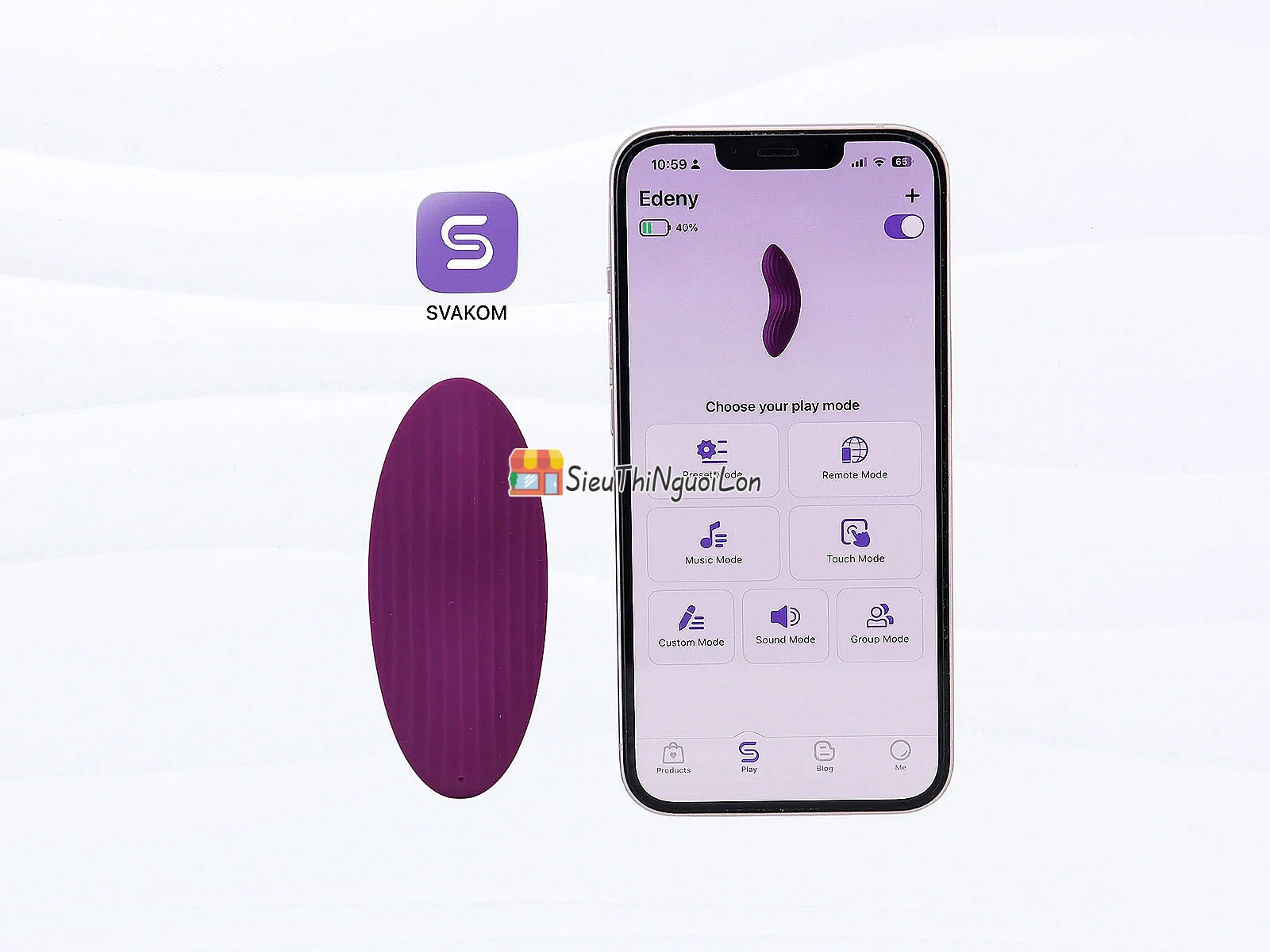 Lưỡi liếm âm đạo Svakom Edeny siêu mềm điều khiển qua app, có quần lót
