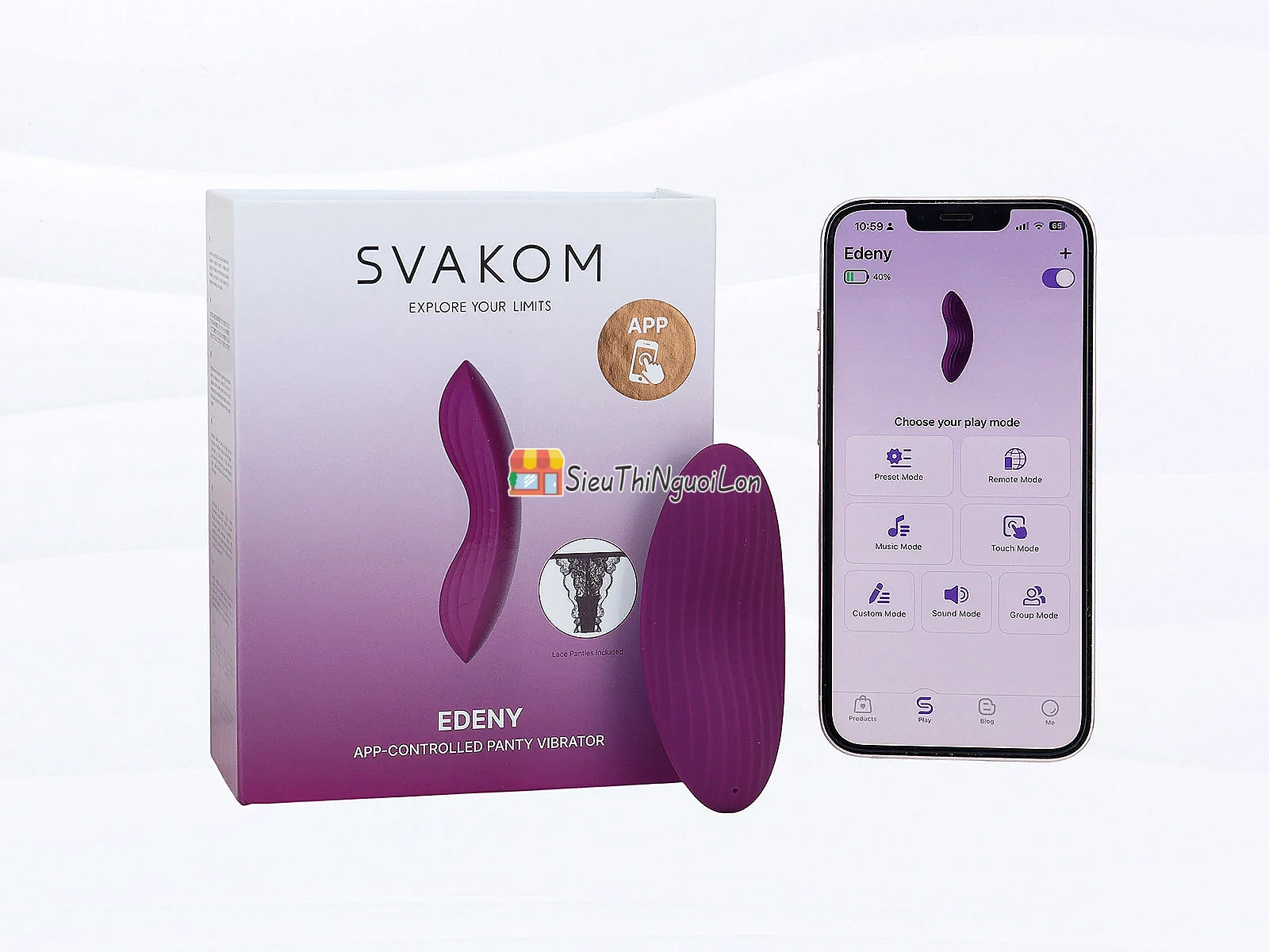 Lưỡi liếm âm đạo Svakom Edeny siêu mềm điều khiển qua app, có quần lót