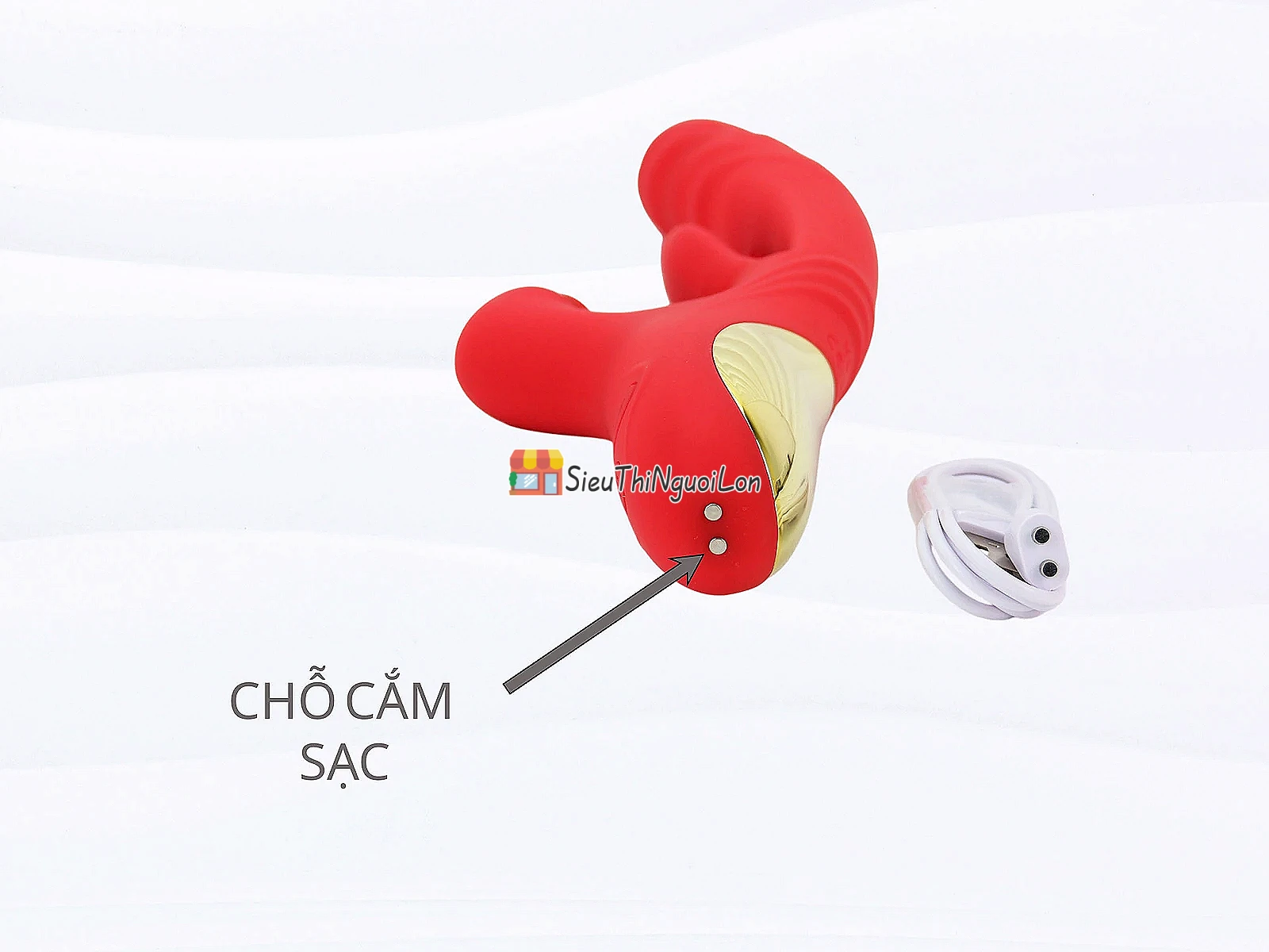 Dương vật giả đa năng có 2 nhánh phụ rung thụt kích thích điểm G