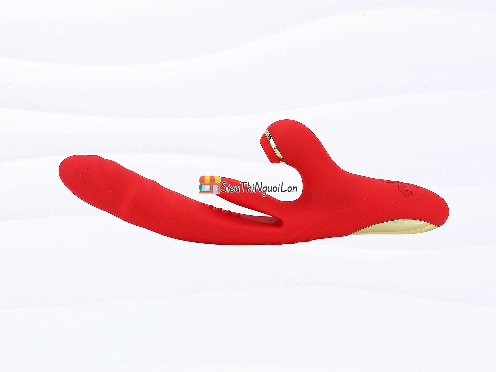Dương vật giả đa năng có 2 nhánh phụ rung thụt kích thích điểm G