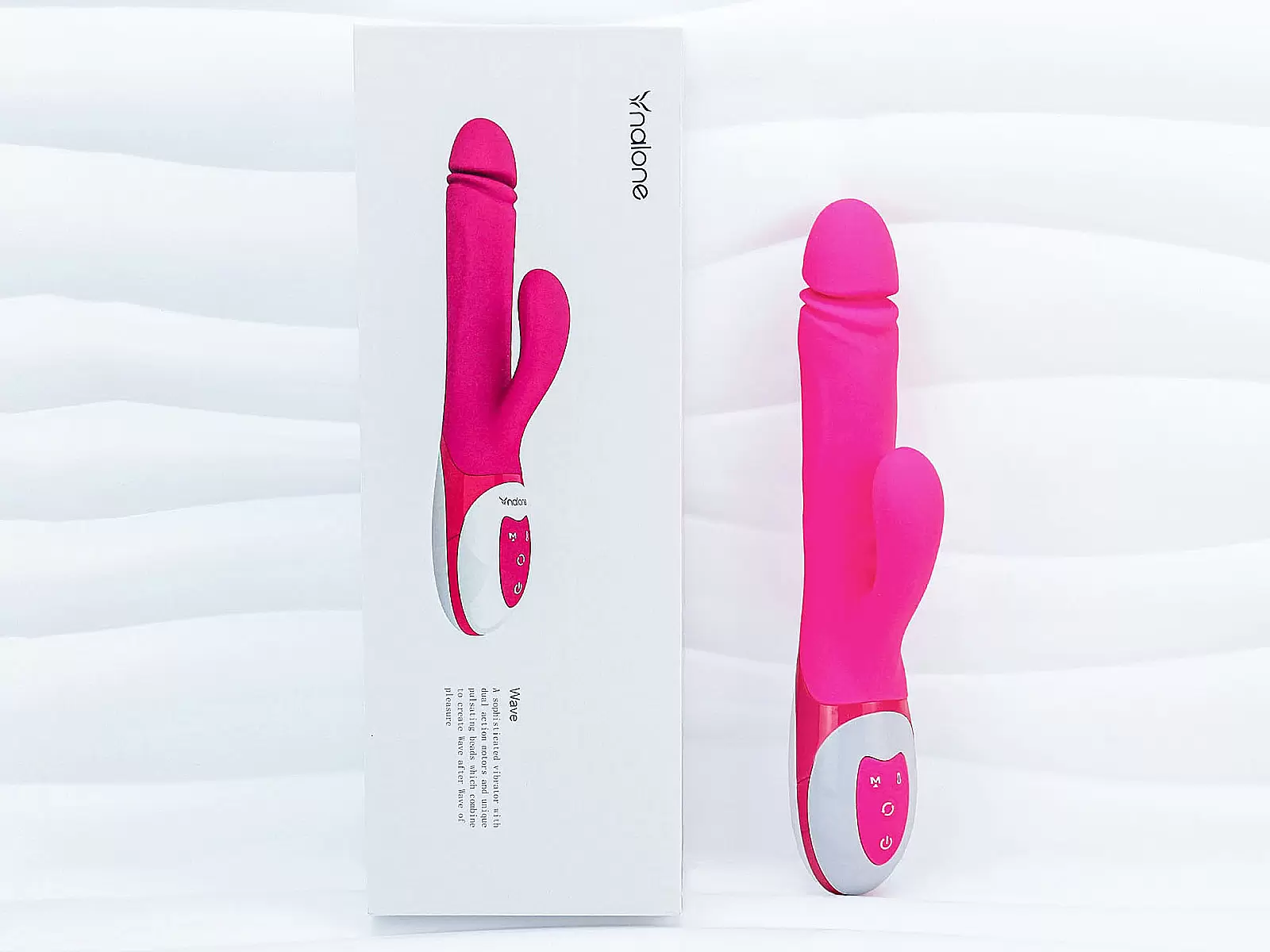 Dương vật giả Nalone Wave ấm nóng cao cấp có bi rung giật pin sạc