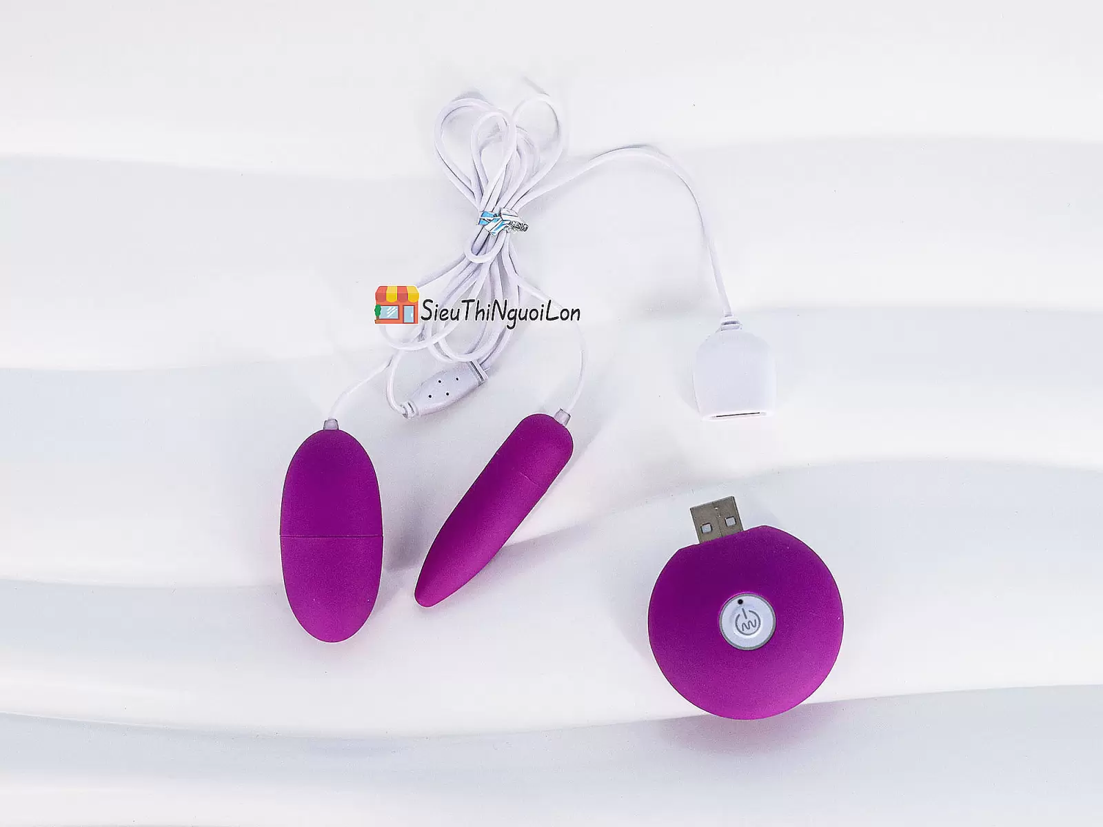 Trứng rung tình yêu 2 đầu MiChao pin sạc rung cực mạnh