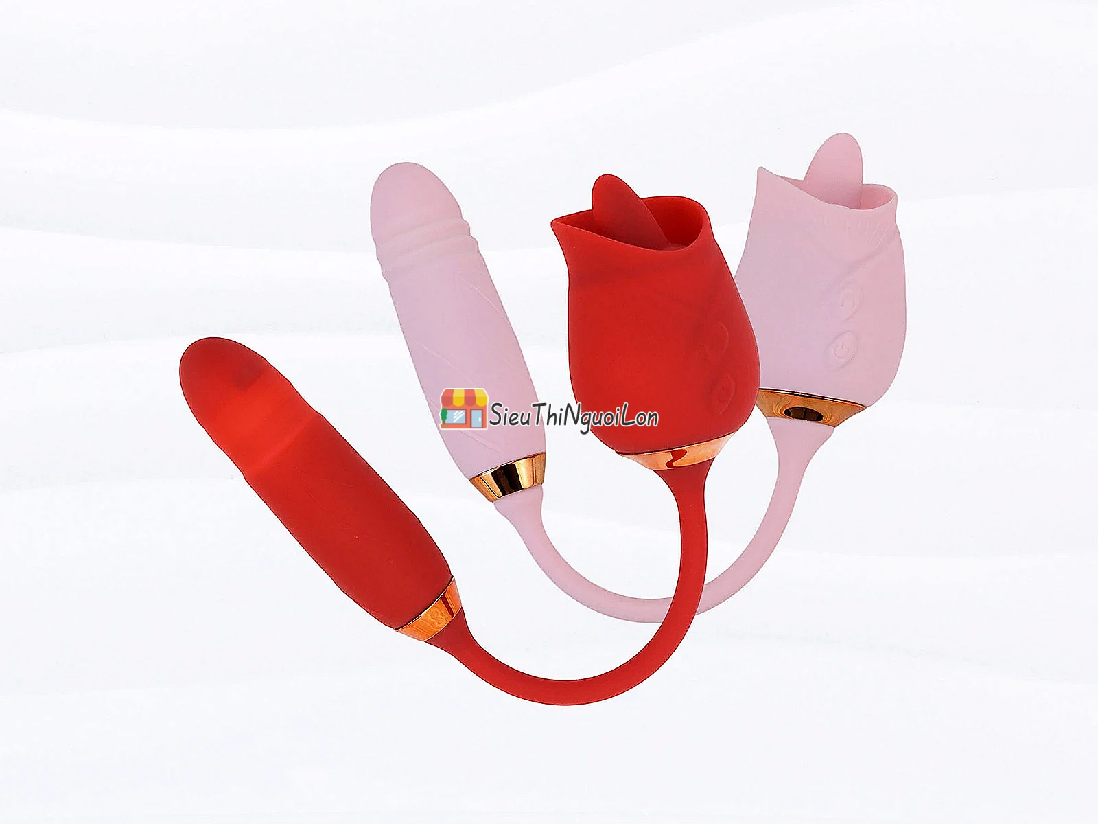Trứng rung hoa hồng hai đầu lưỡi liếm và trứng rung thụt bùng nổ cảm xúc