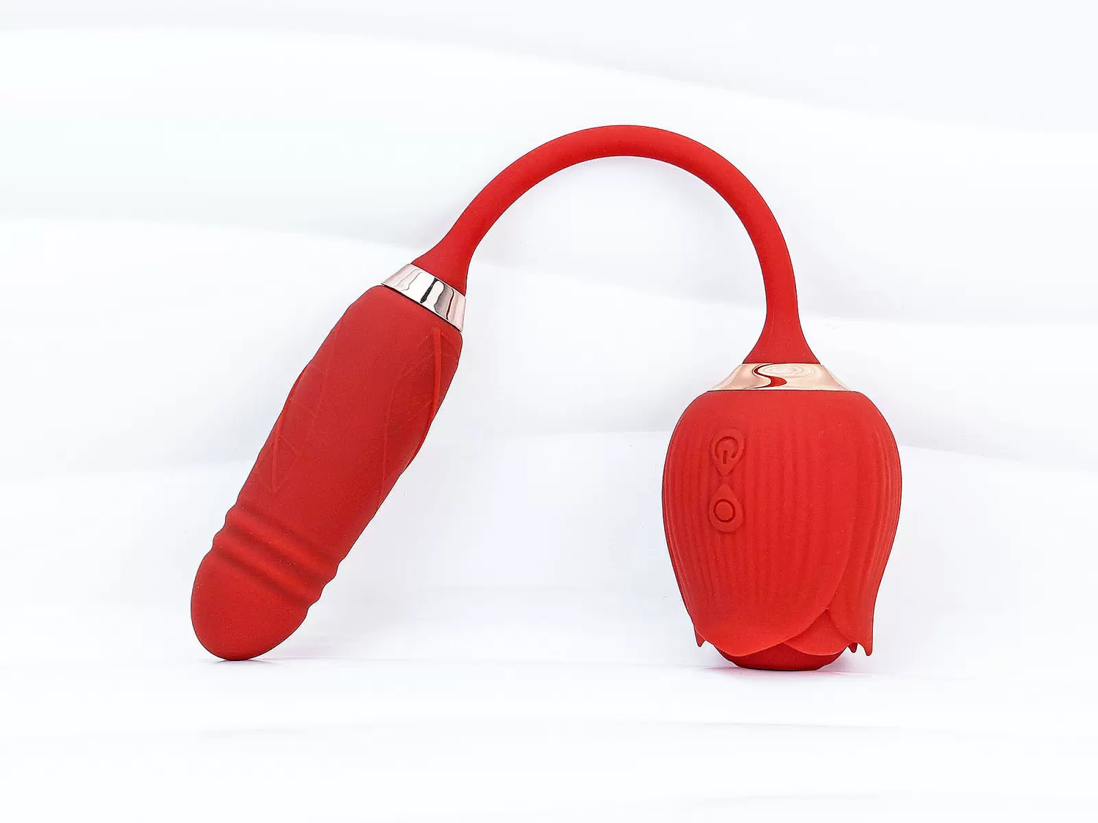 Trứng rung hoa hồng hai đầu lưỡi đ&aacute;nh v&agrave; trứng rung thụt pin sạc