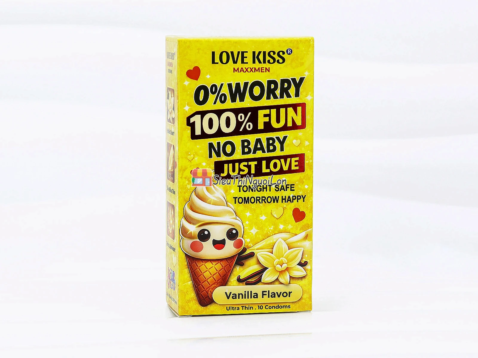 Bao cao su LOVE KISS Vanilla Flavor siêu mỏng hương vani ngọt ngào