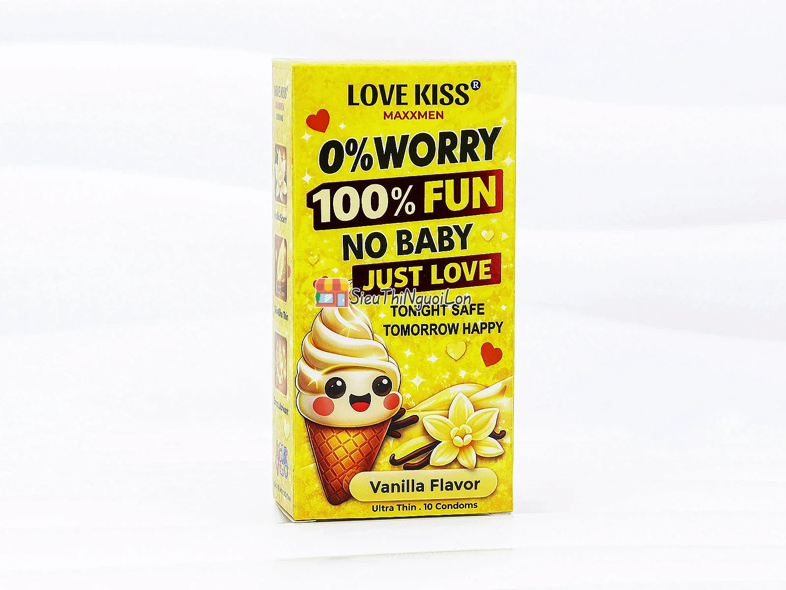 Bao cao su LOVE KISS Vanilla Flavor siêu mỏng hương vani ngọt ngào