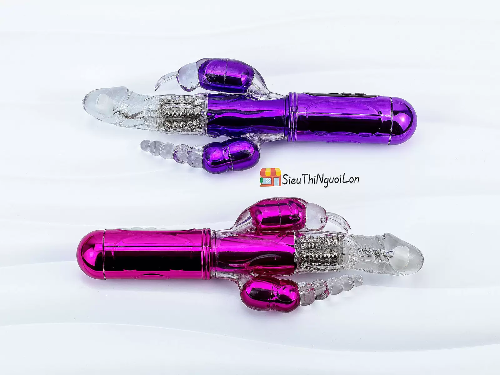 Dương vật giả 3 đầu Libo rung-xoay bi pin sạc