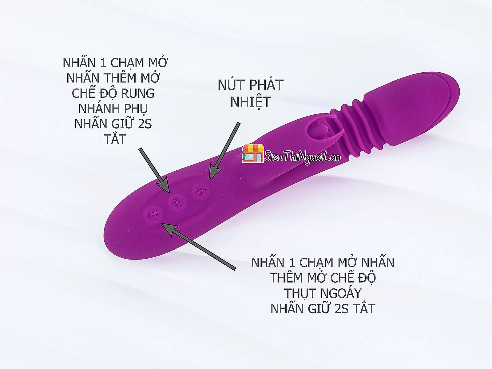 Dương vật giả đa năng Ella rung thụt ngoáy pin sạc phát nhiệt