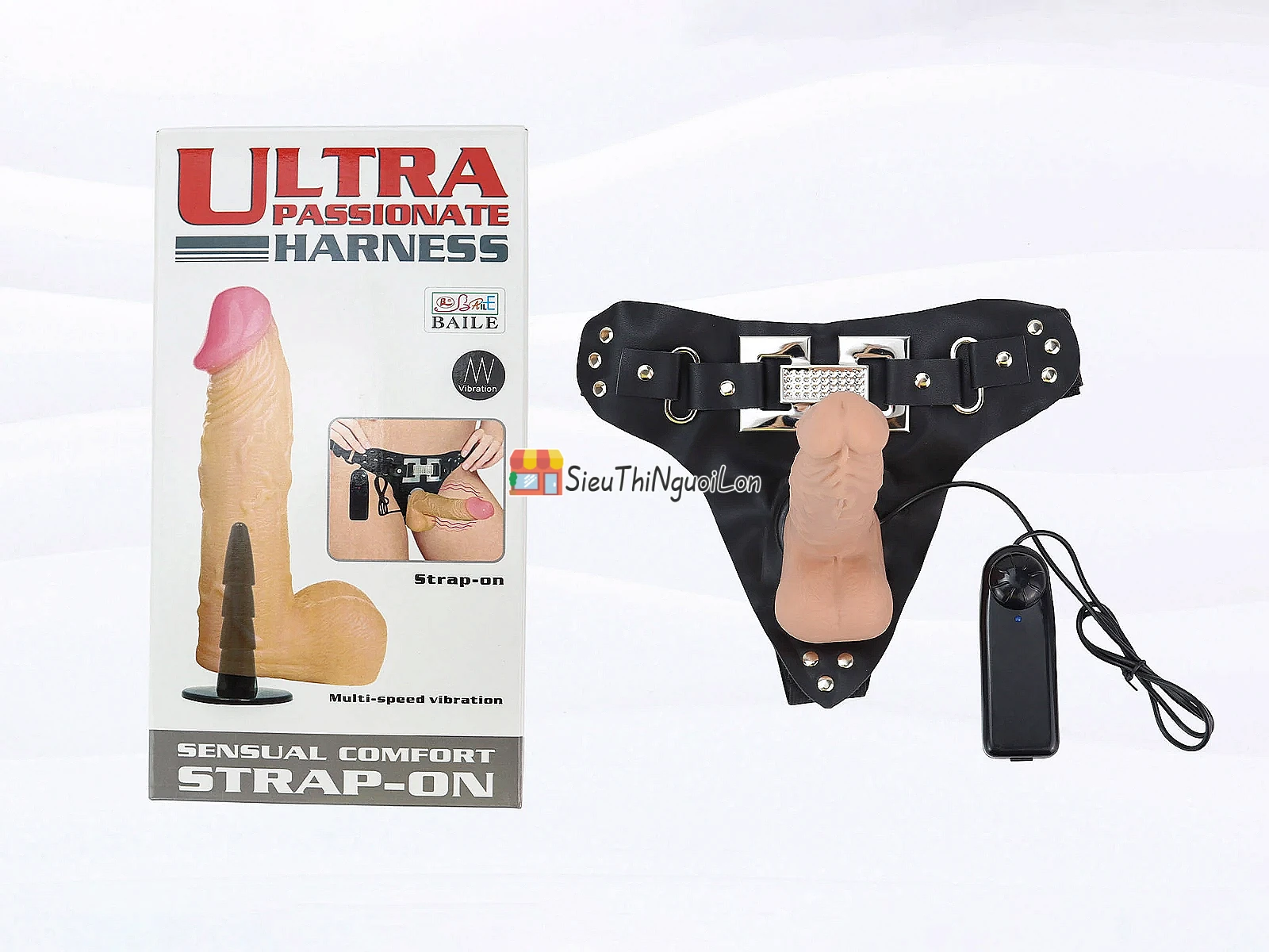 Dương vật giả có dây đeo Ultra Passionate Harness kèm điều khiển rung