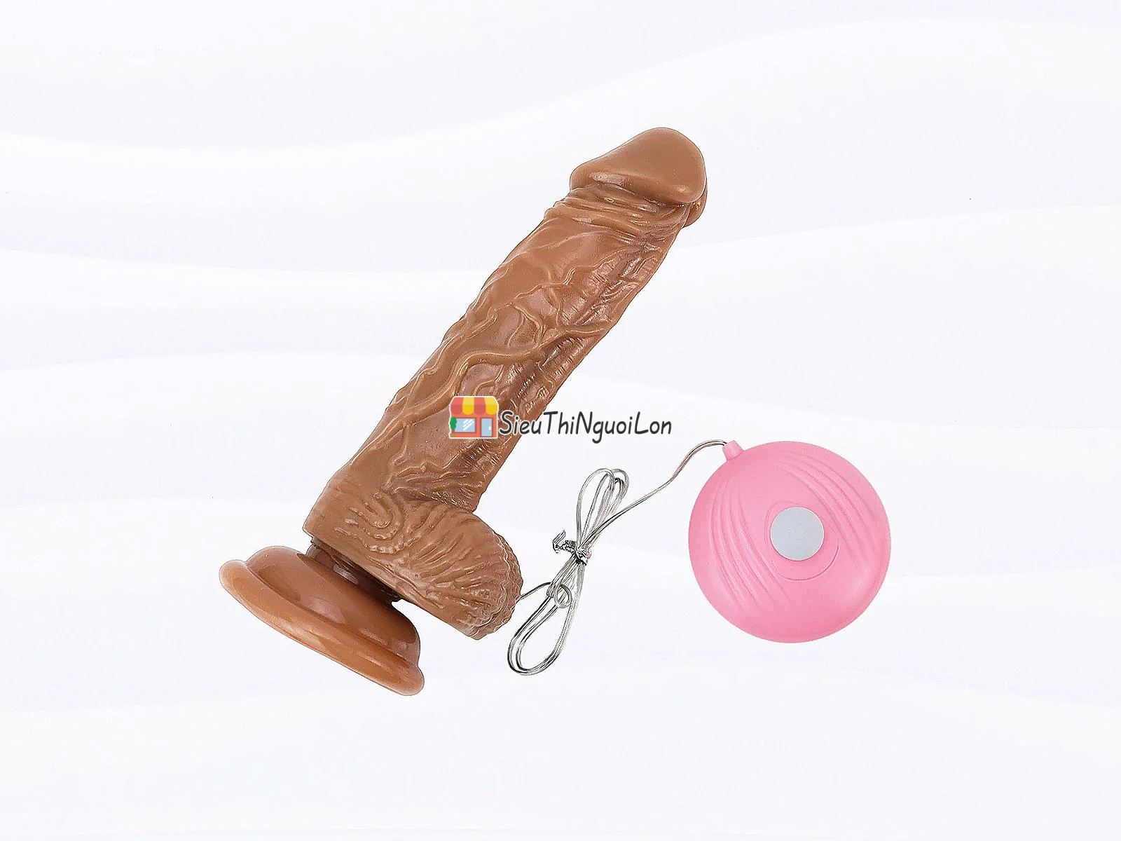 Dương vật giả dây đeo có bìu kèm điều khiển rung nhiều chế độ