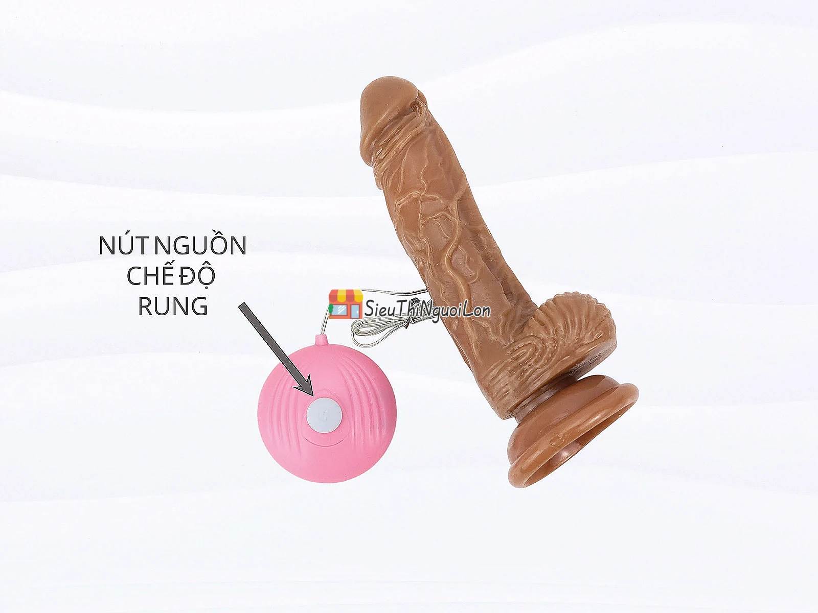 Dương vật giả dây đeo có bìu kèm điều khiển rung nhiều chế độ