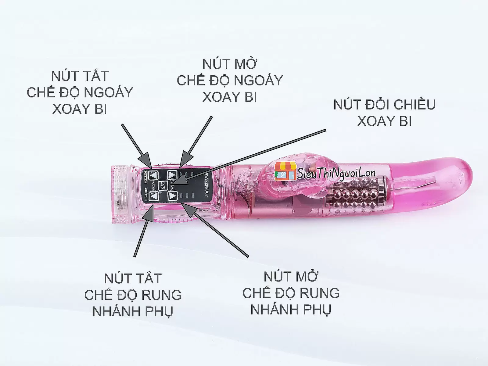 Dương vật giả rung xoay bi đầu cong 12 chế độ