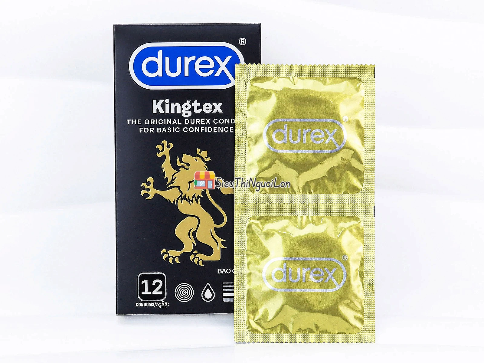 Bao cao su Durex Kingtex 12 bao co giãn tốt giúp tăng sự thoải mái