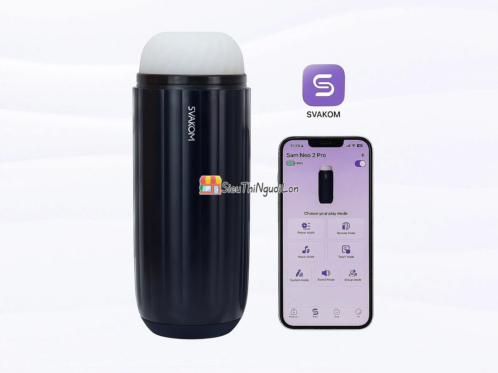 Máy thủ dâm âm đạo giả tự động Svakom Sam Neo 2 Pro phát nhiệt kết nối điều khiển toàn quốc