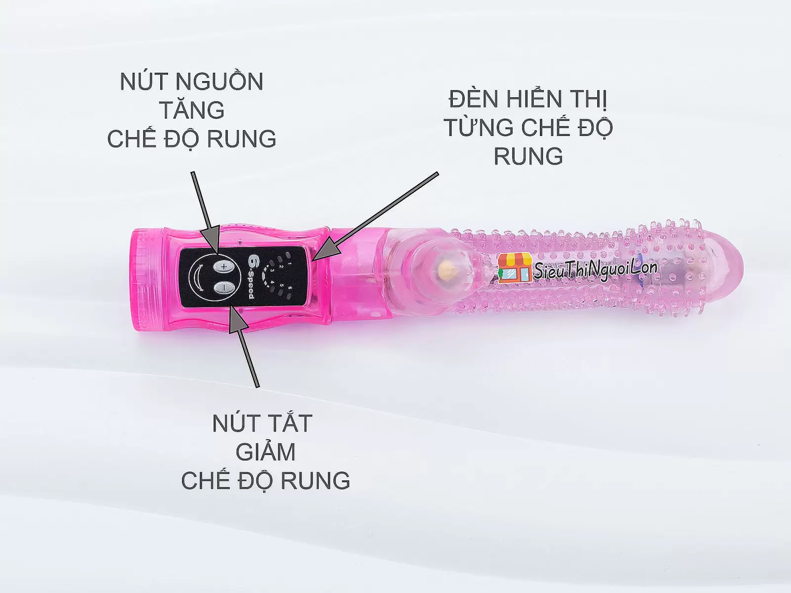 Dương vật giả rung ngoáy Tease có nhánh kèm gai ma sát kích thích