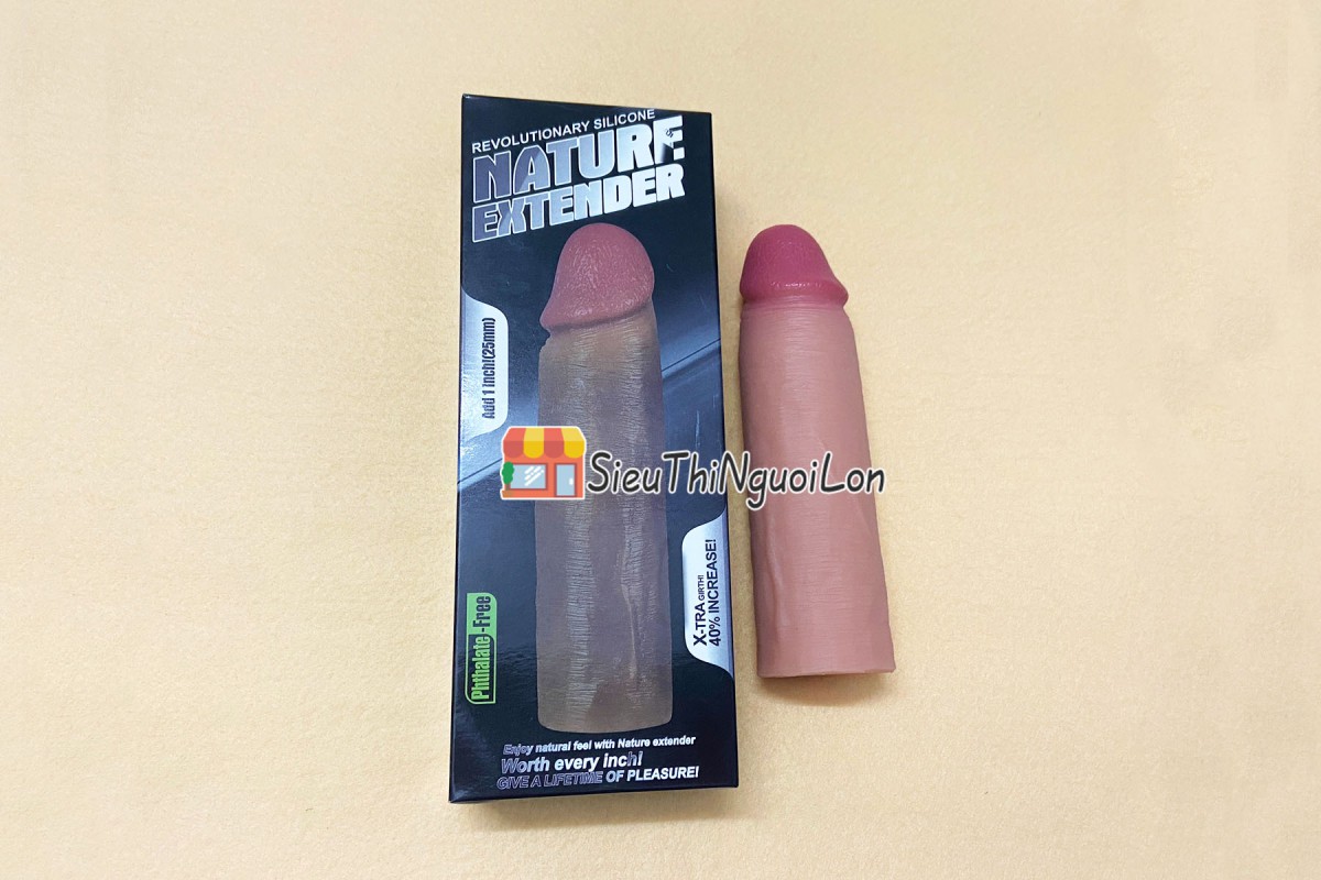 Sextoy bao cao su đôn dên Nature Extender da nâu 1