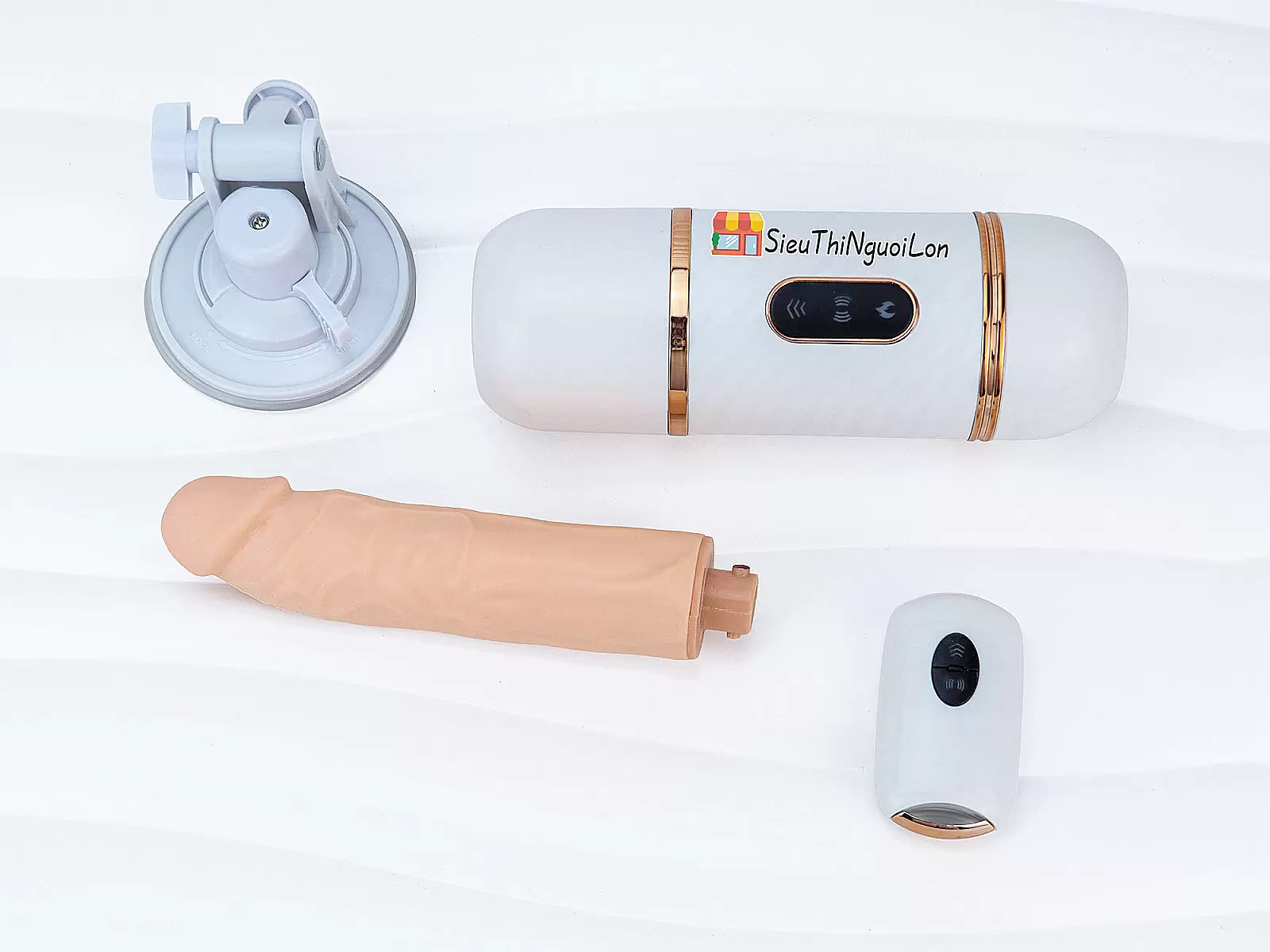 Dương vật giả Cyclone Fire có đế rung thụt điều khiển từ xa