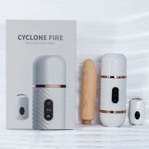 Dương vật giả Cyclone Fire có đế rung thụt điều chỉnh từ xa