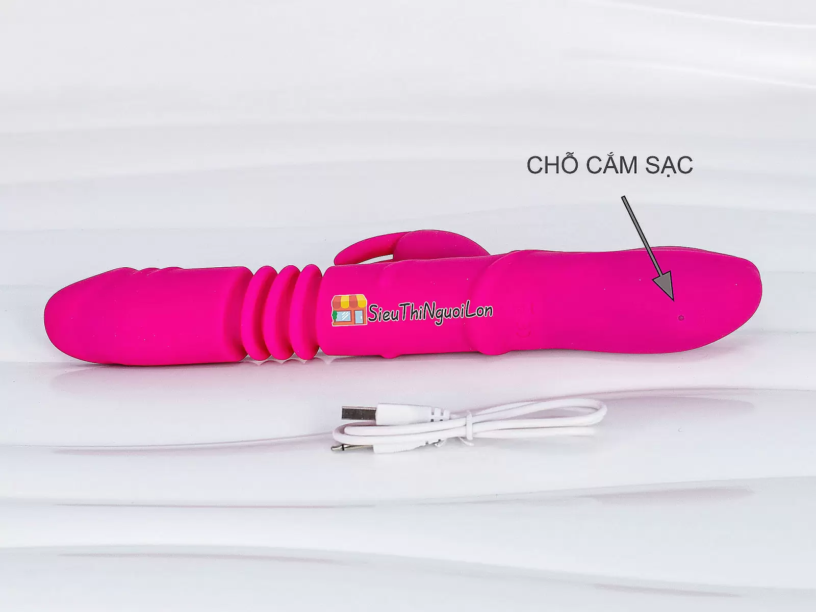 Dương vật giả đa năng Rabbit Vibrator rung, thụt, phát nhiệt