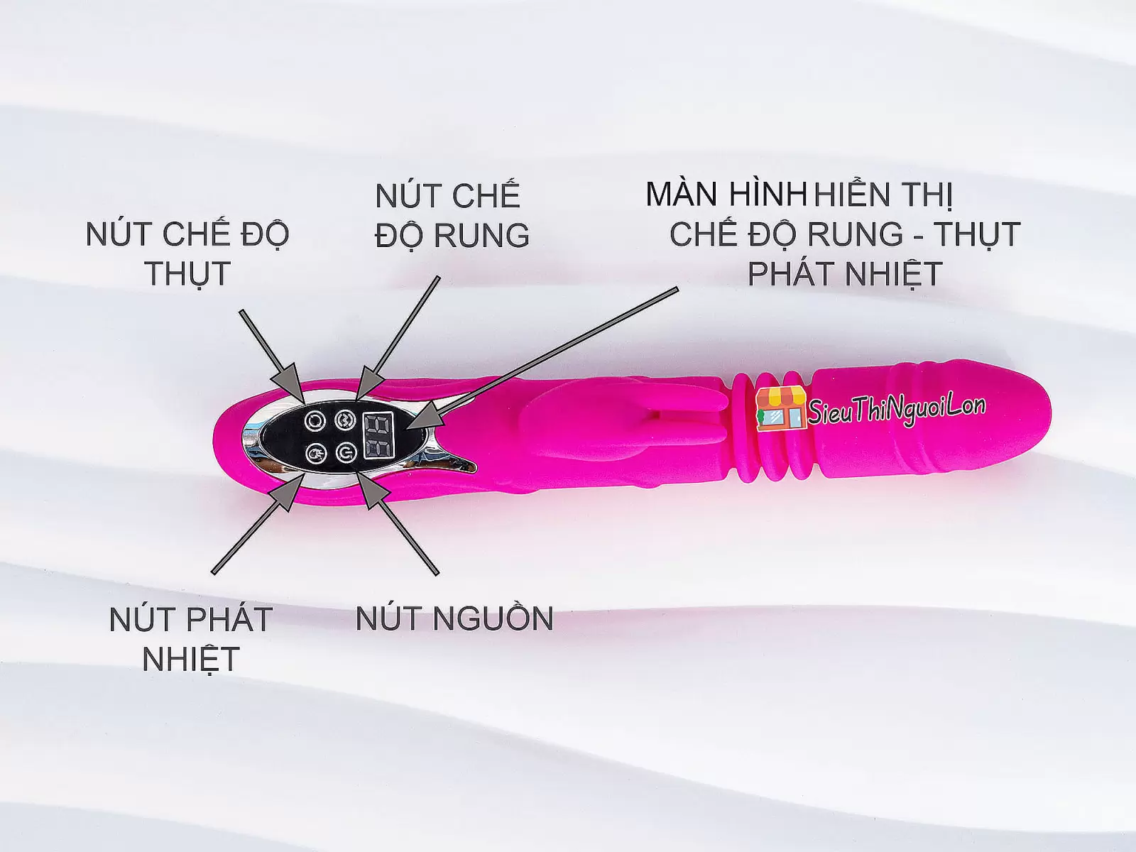 Dương vật giả đa năng Rabbit Vibrator rung, thụt, phát nhiệt