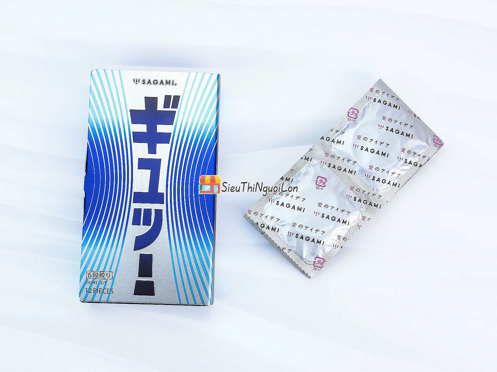 Bao cao su Sagami Tight-Fit hộp 12 bao thiết kế siêu mỏng
