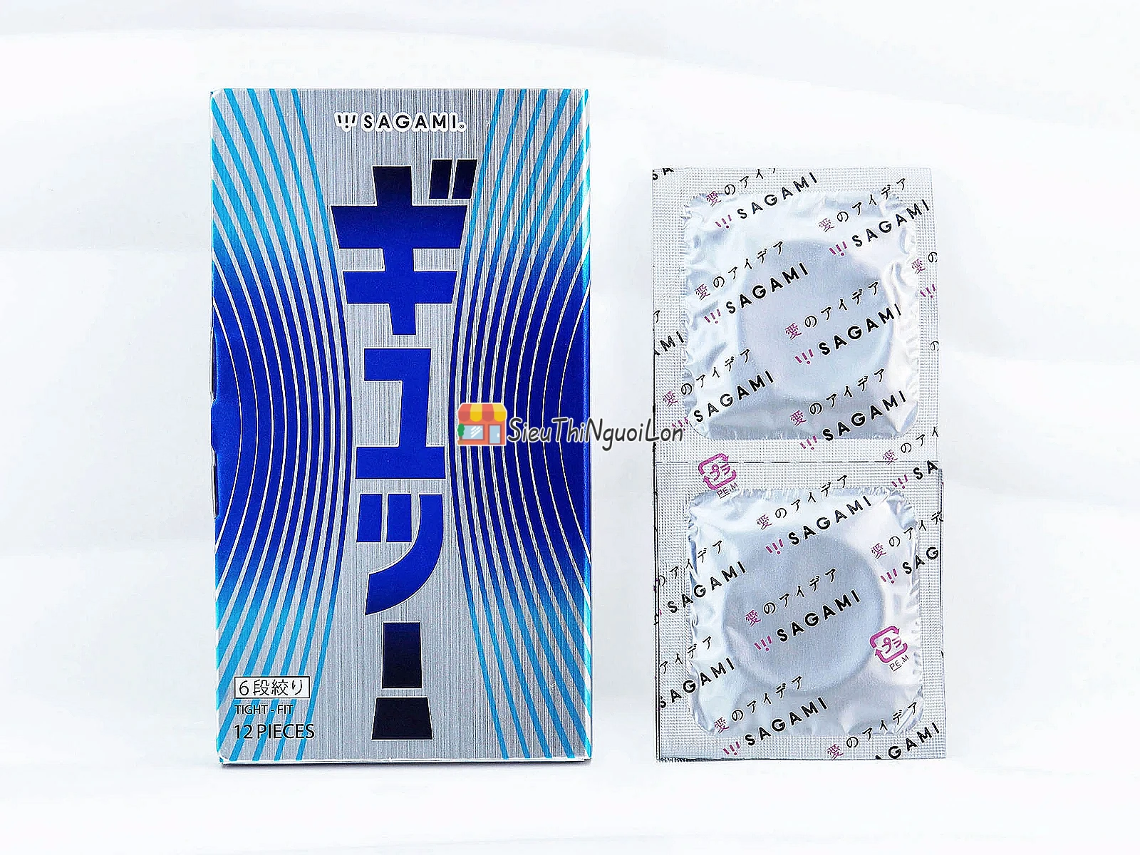 Bao cao su Sagami Tight-Fit hộp 12 bao thiết kế siêu mỏng