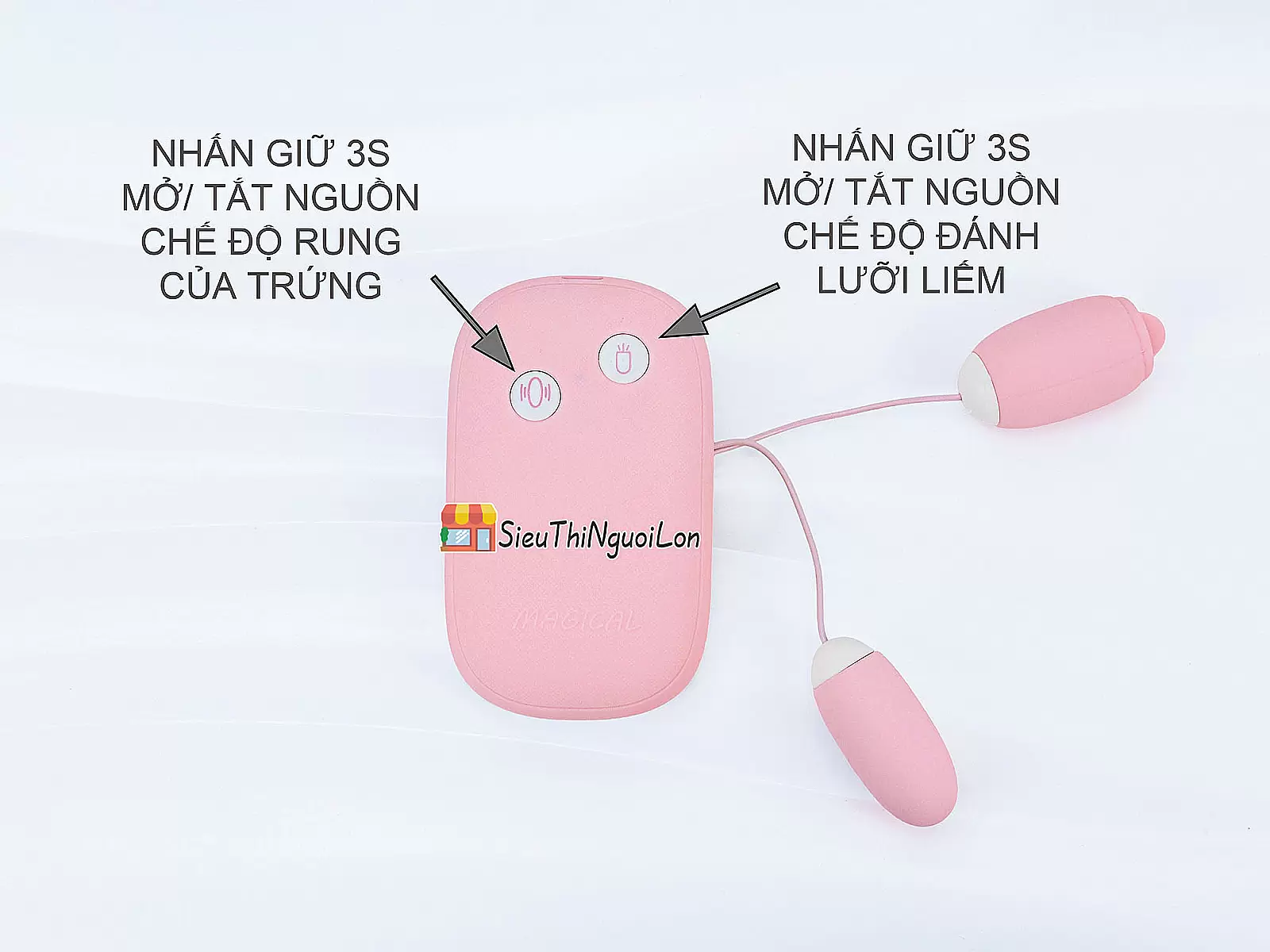 Trứng rung Vibrator Magic Box – 2 đầu trứng & lưỡi liếm cao cấp