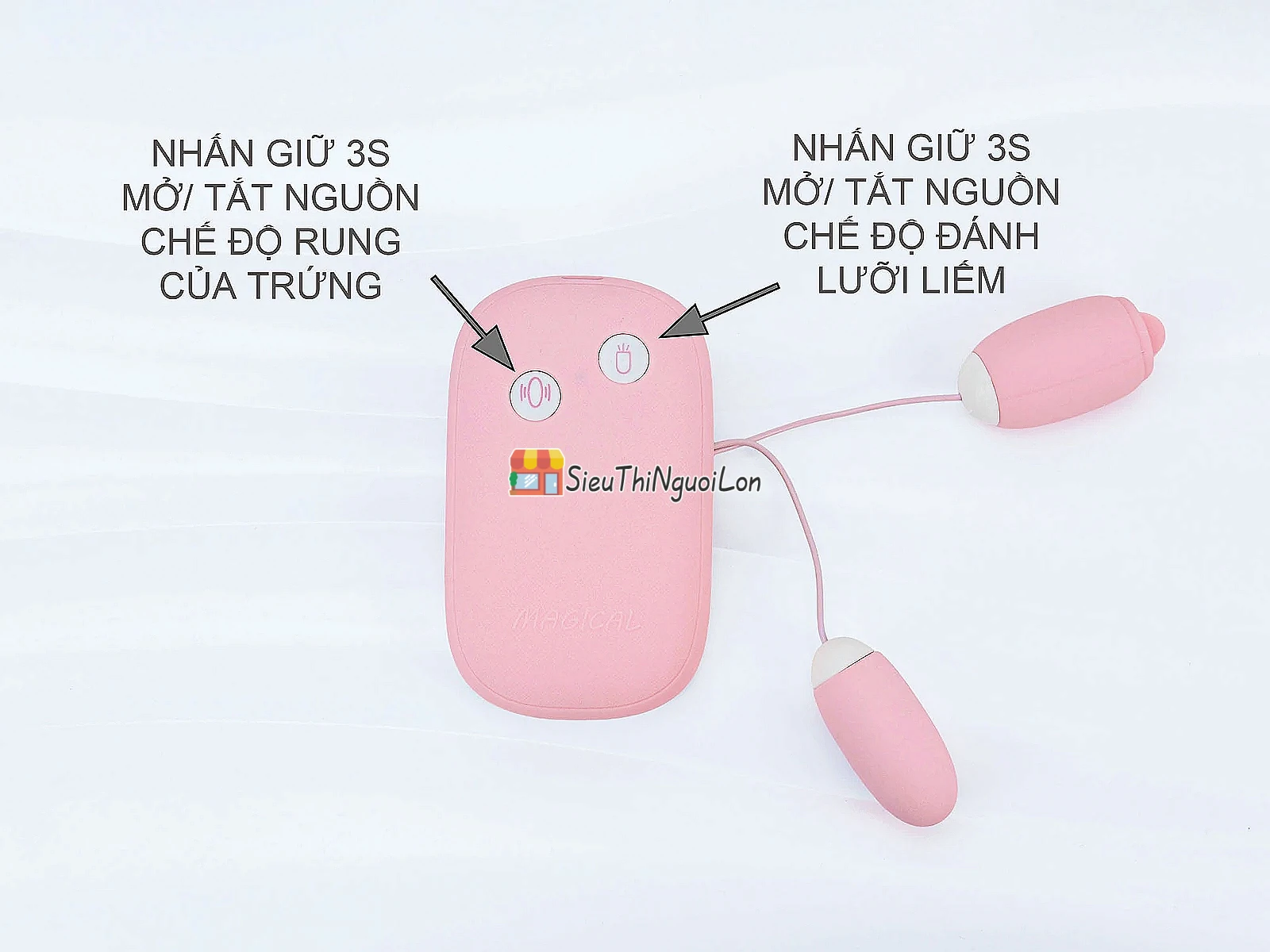 Trứng rung Vibrator Magic Box – 2 đầu trứng & lưỡi liếm cao cấp