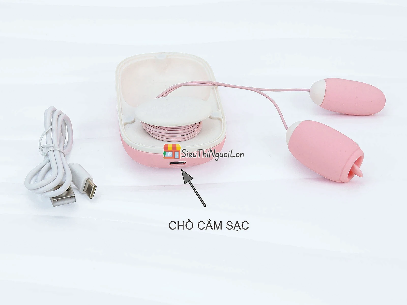 Trứng rung Vibrator Magic Box – 2 đầu trứng & lưỡi liếm cao cấp