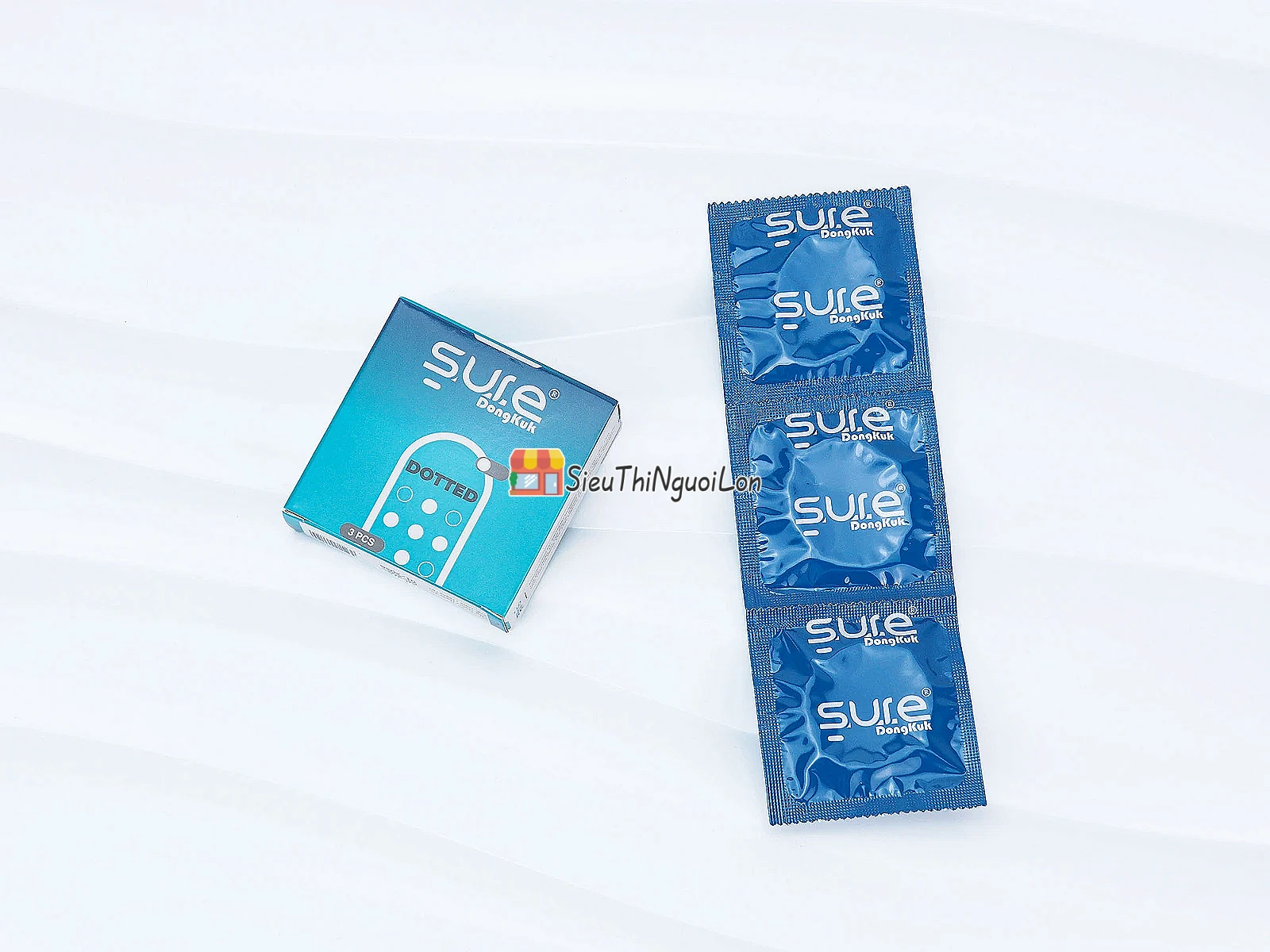 Bao cao su Sure Dongkuk Dotted 3 bao bề mặt gai nổi ma sát kích thích
