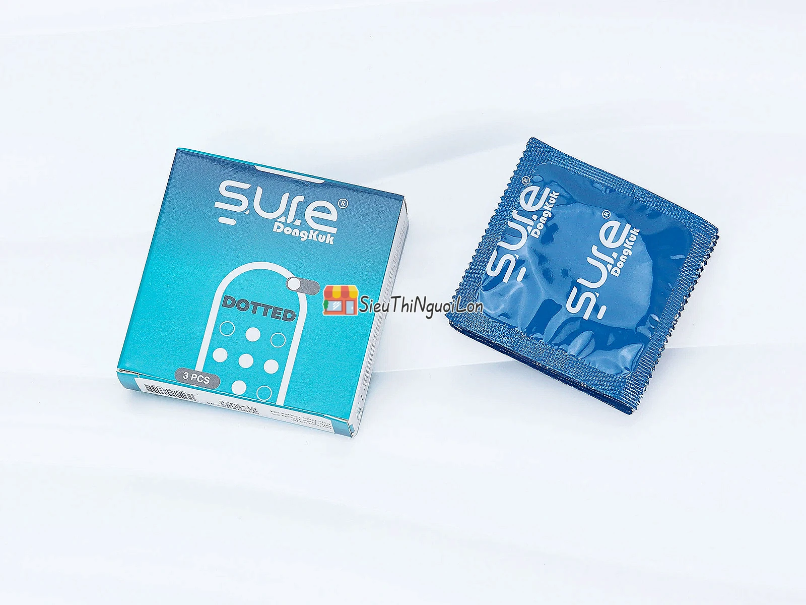 Bao cao su Sure Dongkuk Dotted 3 bao bề mặt gai nổi ma sát kích thích