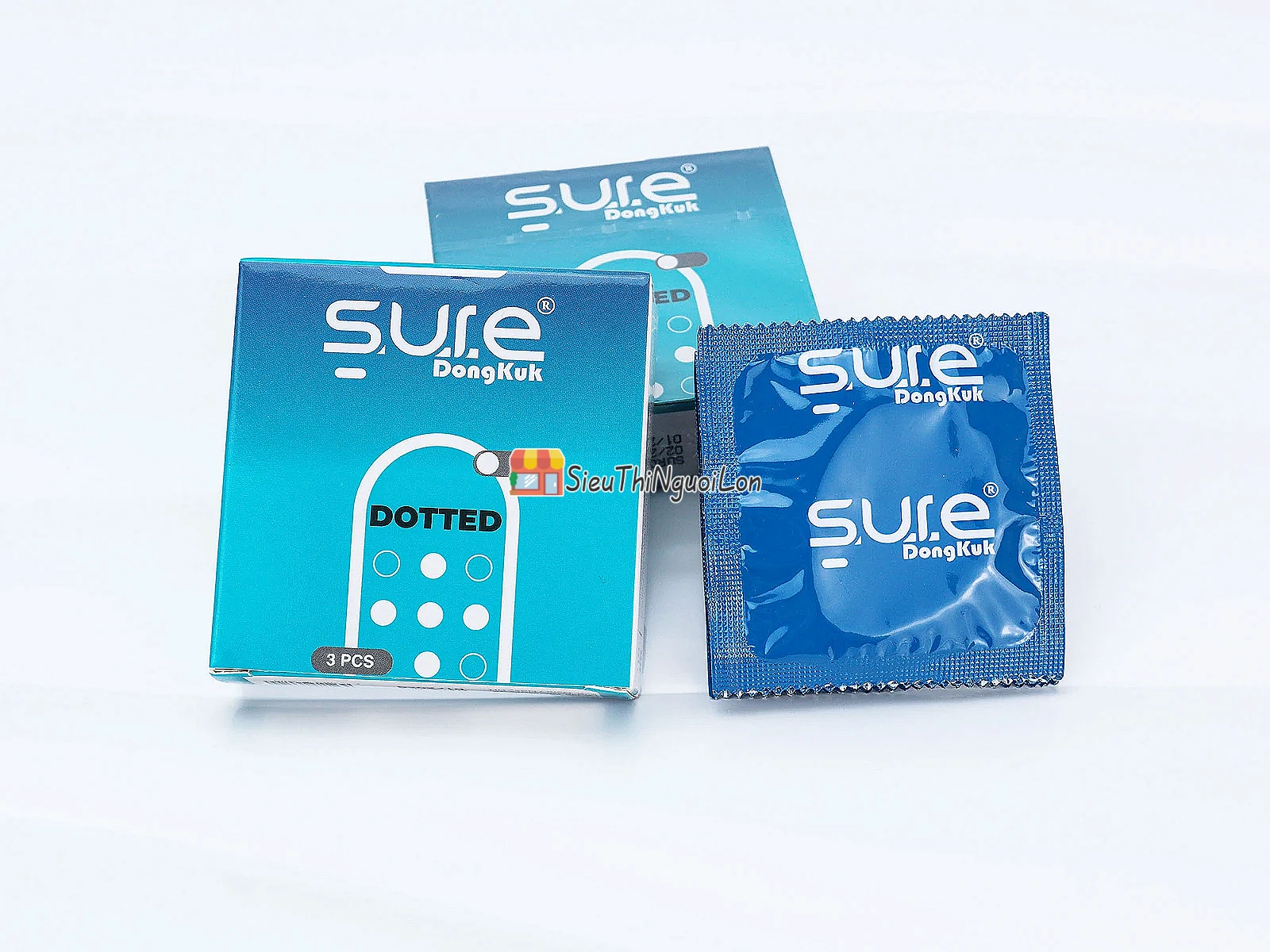 Bao cao su Sure Dongkuk Dotted 3 bao bề mặt gai nổi ma sát kích thích