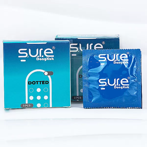 Bao cao su Sure Dongkuk Dotted 3 bao bề mặt gai nổi ma sát kích thích