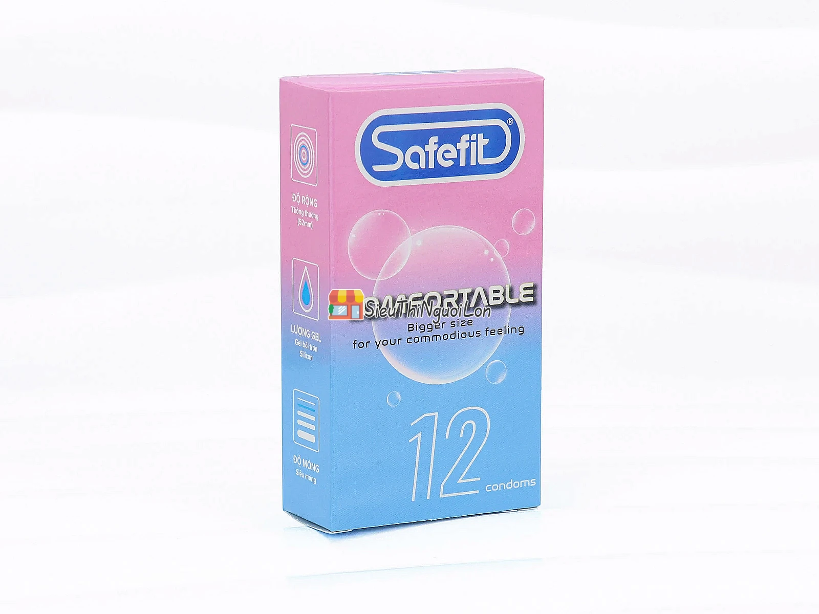 Bao cao su Safefit Comfortable rộng rãi, siêu mỏng, cho cảm giác chân thật