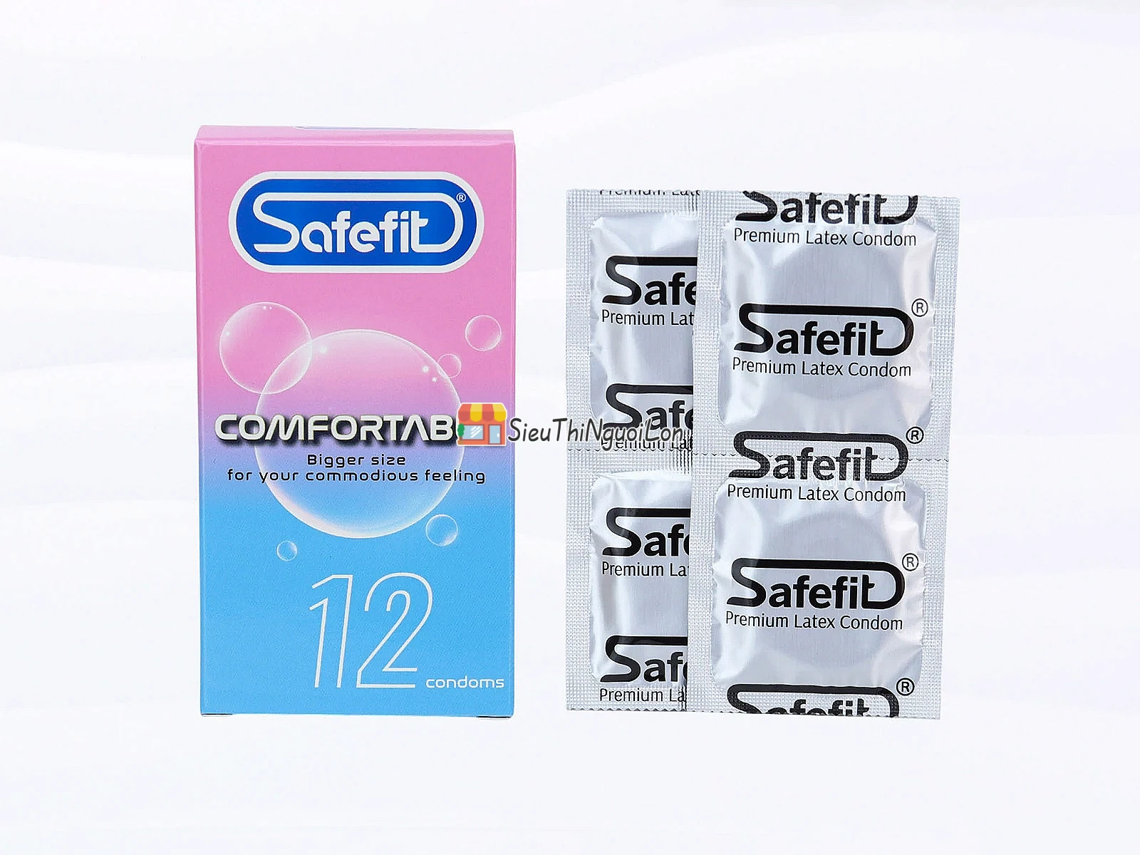 Bao cao su Safefit Comfortable gel bôi trơn dồi dào giảm ma sát, hỗ trợ quan hệ êm ái hơn