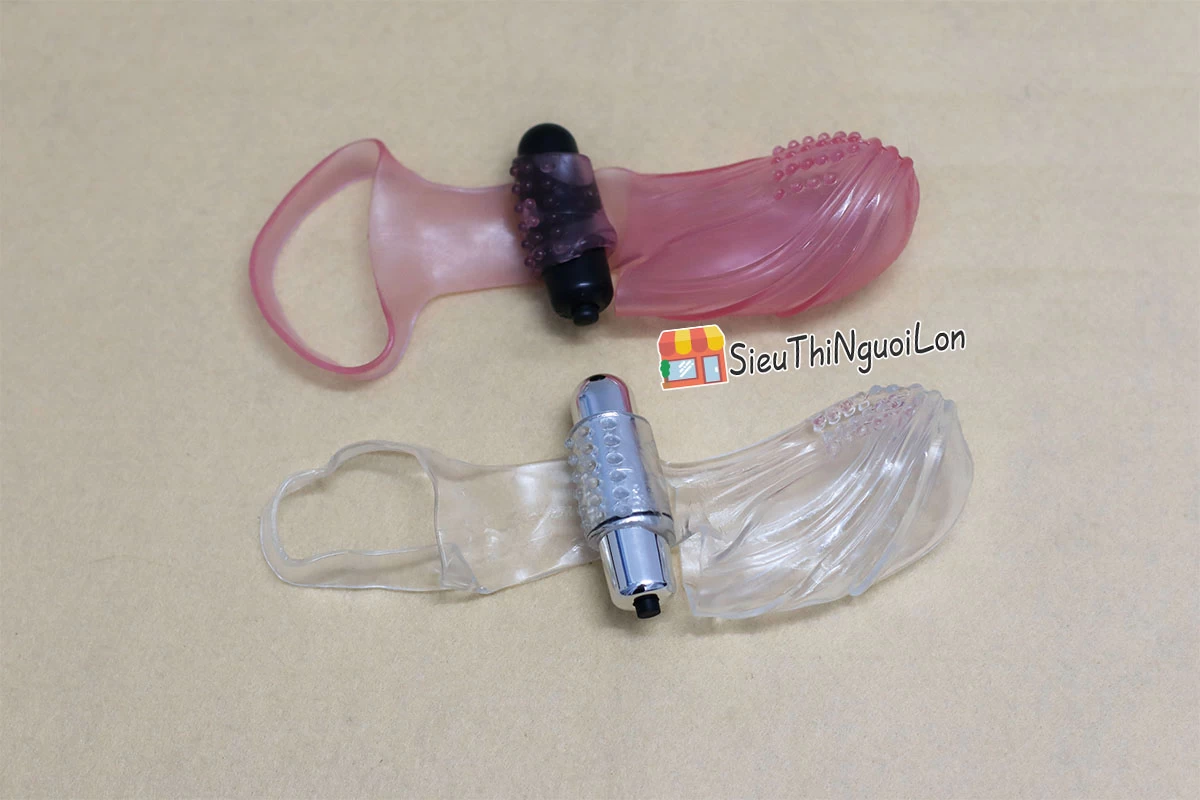 Bao silicone có rung đeo ngón tay kích thích vùng kín