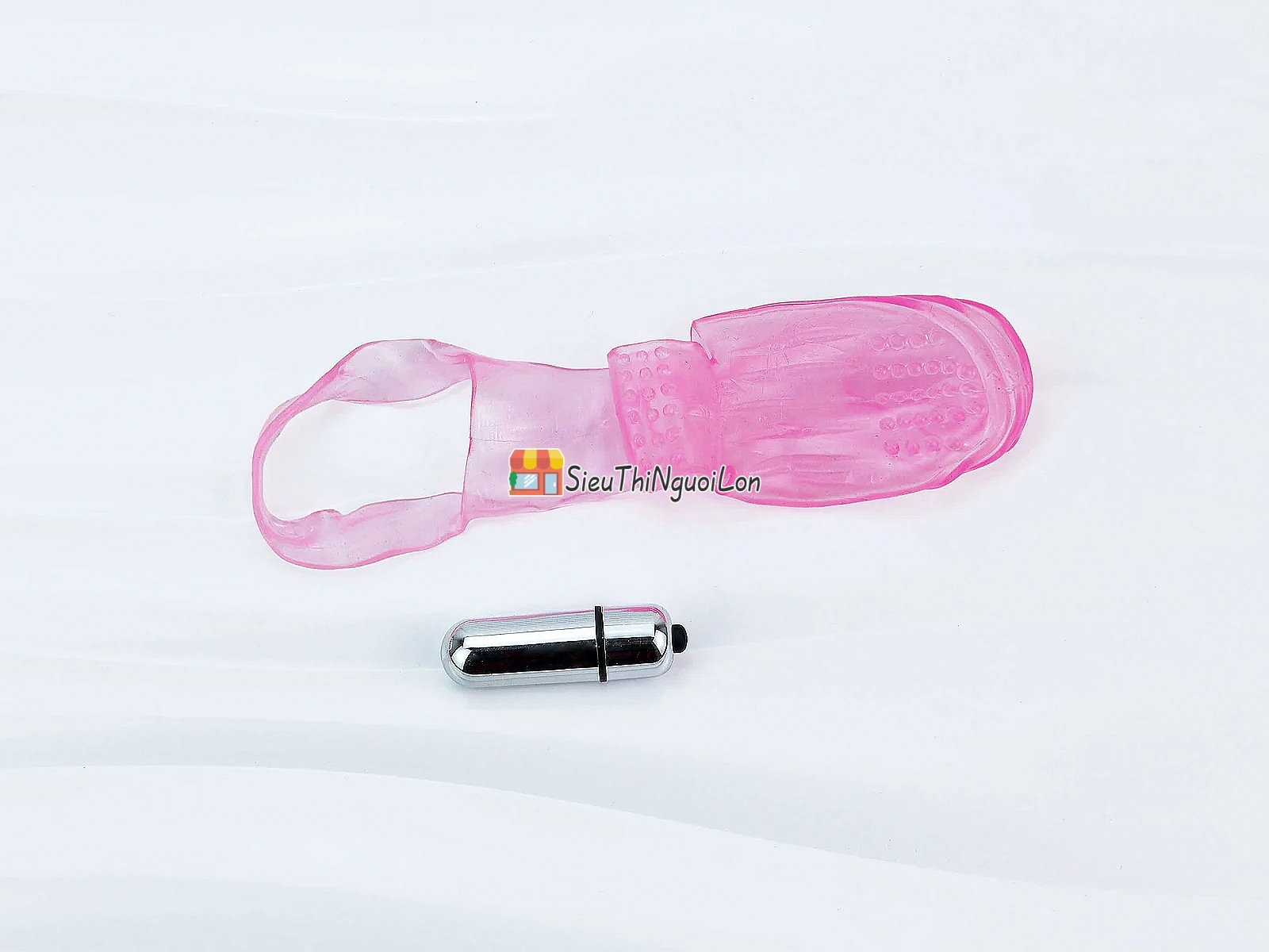 Bao silicone có rung đeo ngón tay kích thích vùng kín