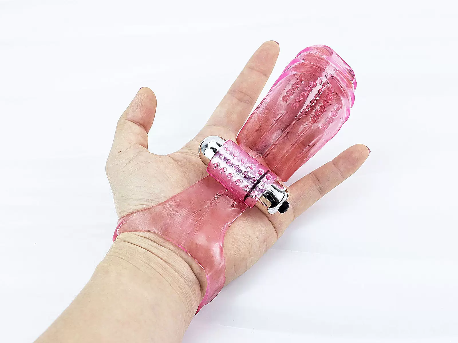Bao silicone có rung đeo ngón tay kích thích vùng kín