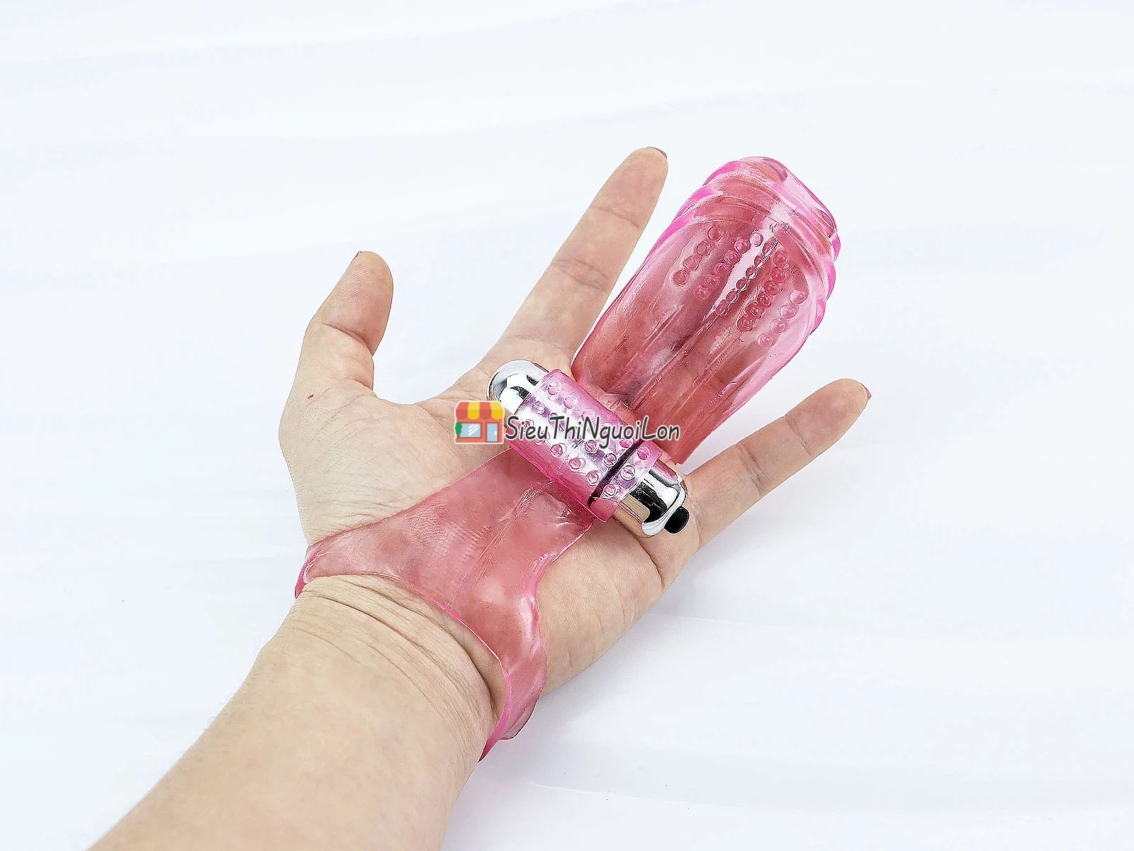 Bao silicone có rung đeo ngón tay kích thích vùng kín