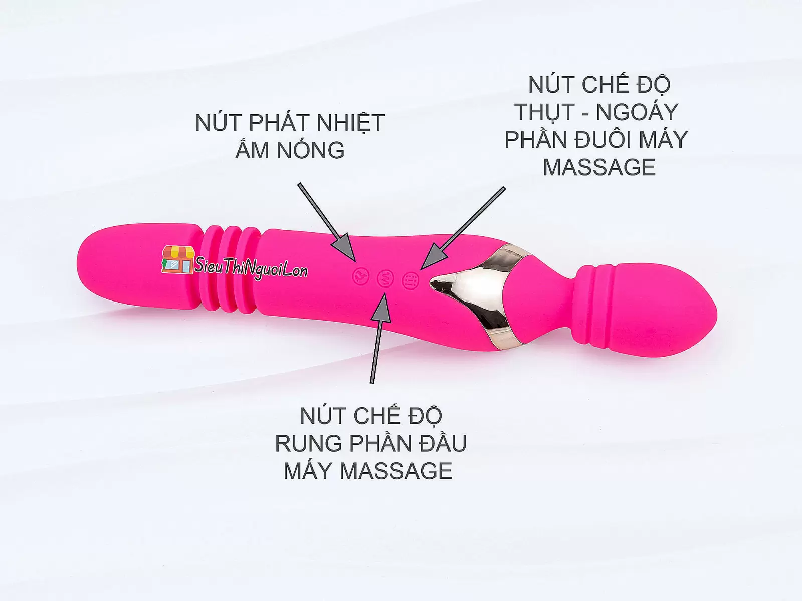Máy mát xa điểm G phát nhiệt 2 đầu thụt, ngoáy pin sạc