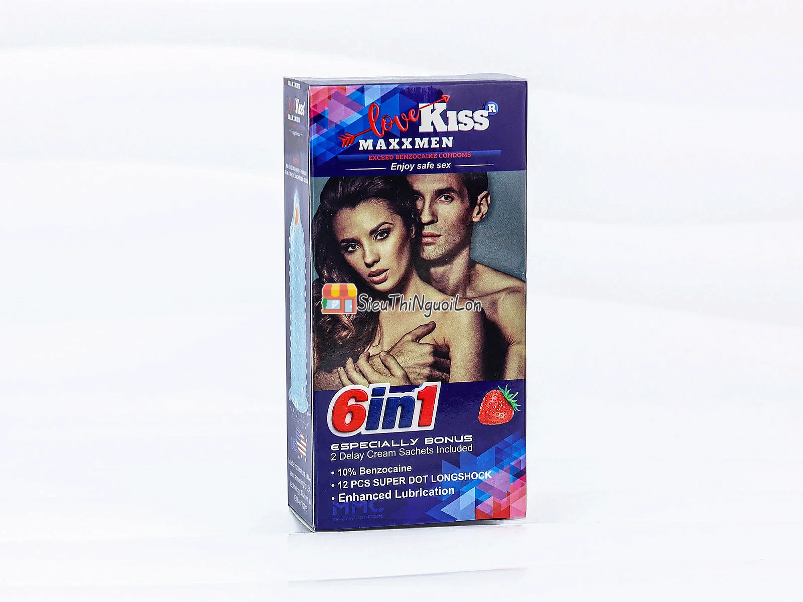 Bao Cao Su Love Kiss MaxxMen 6in1 kéo dài thời gian, gân gai cực kích thích