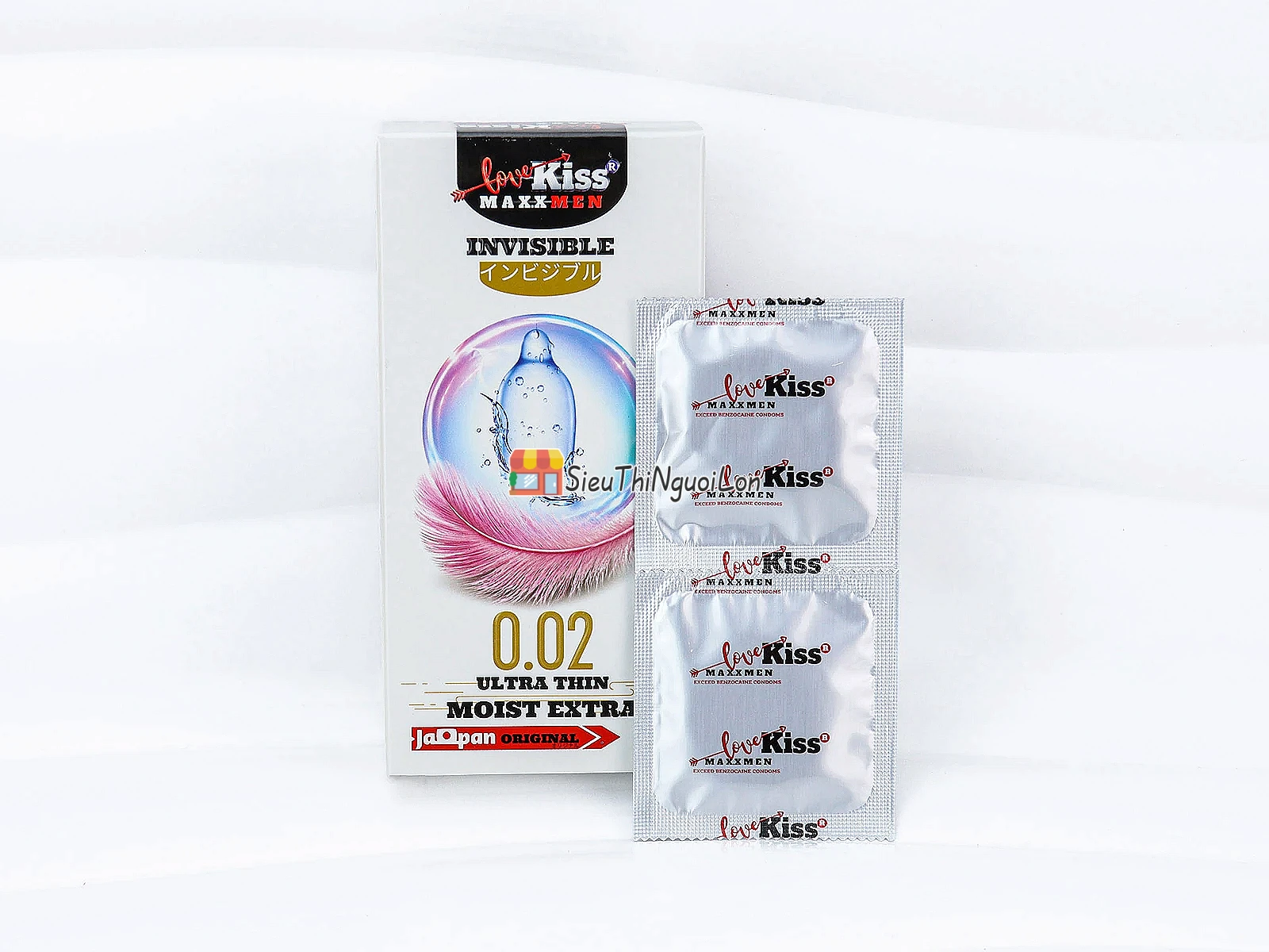 Bao cao su LOVE KISS Maxxmen Invisible siêu mỏng 0.02 mang lại cảm giác chân thật